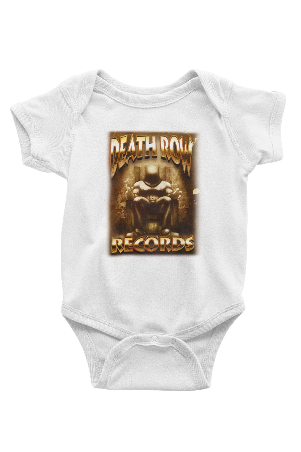Death Row Records Baskılı Beyaz Unisex Bebek Body - Zıbın