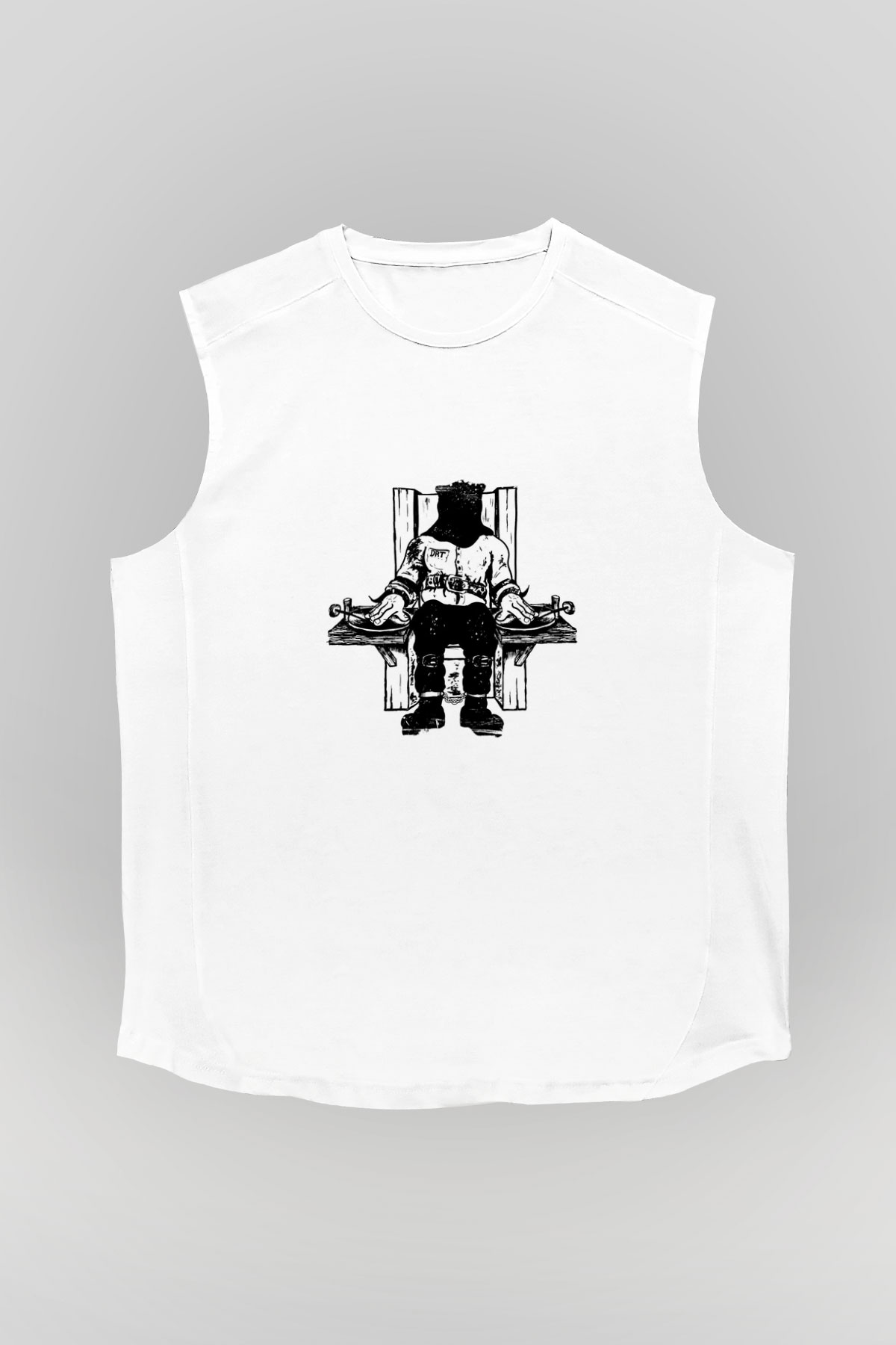 Death Row Records Baskılı Unisex Beyaz Kolsuz Tişört