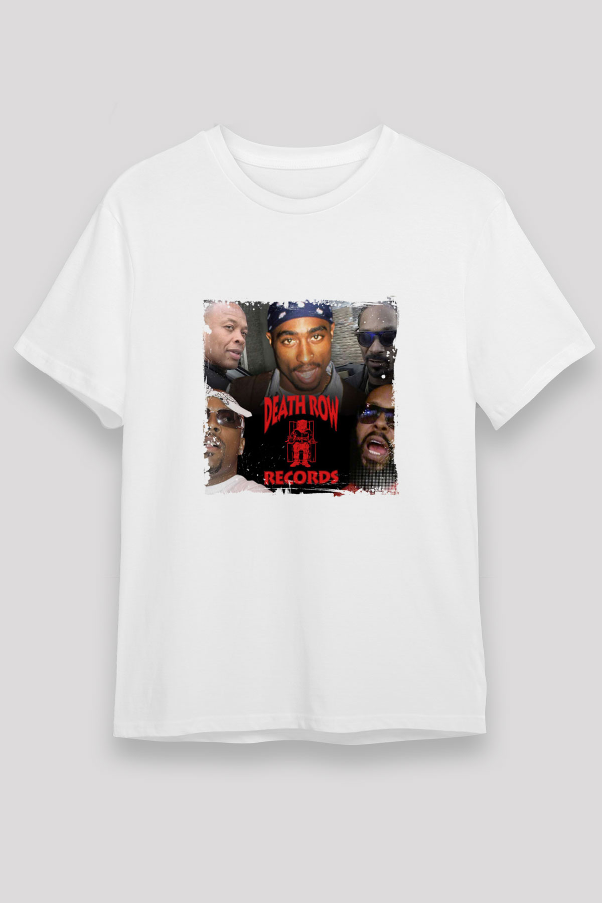 Death Row Records Baskılı Unisex Beyaz Tişört