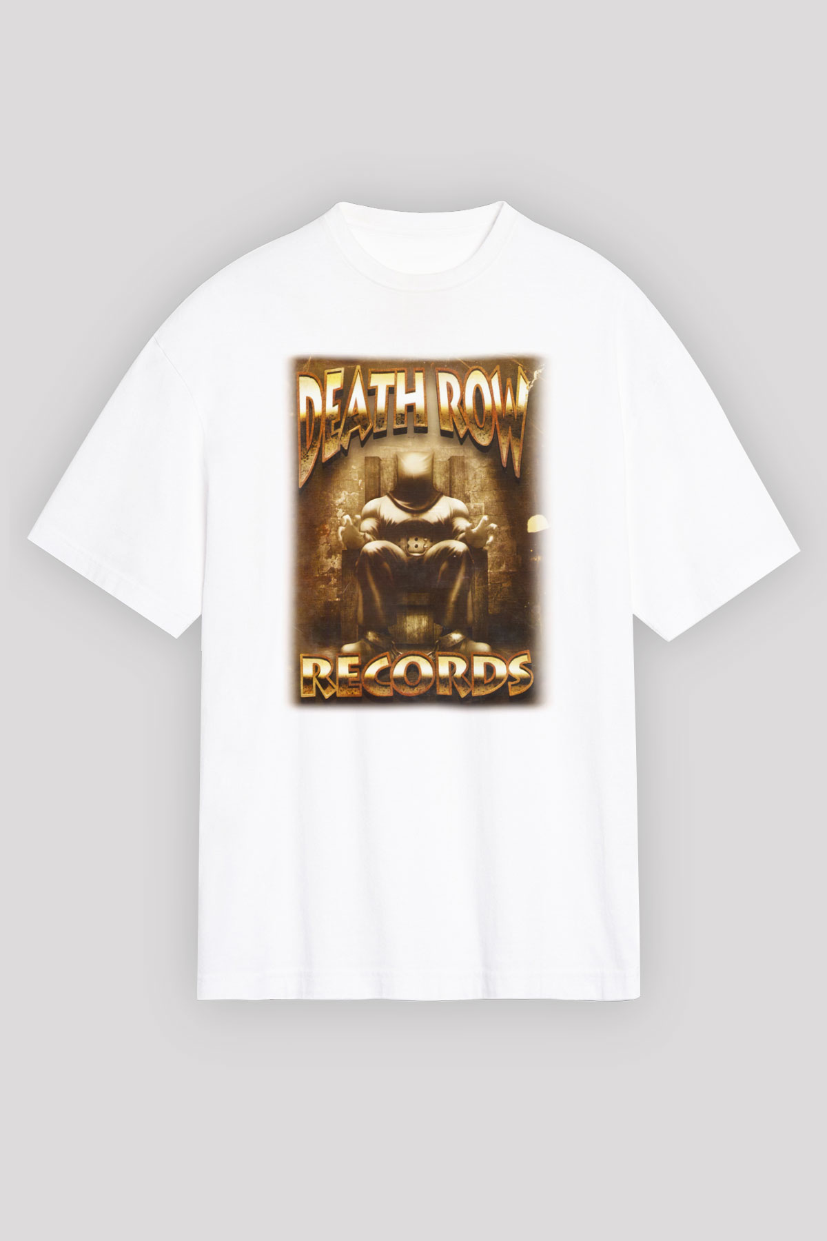 Death Row Records Beyaz Unisex Oversize Tişört T-Shirt