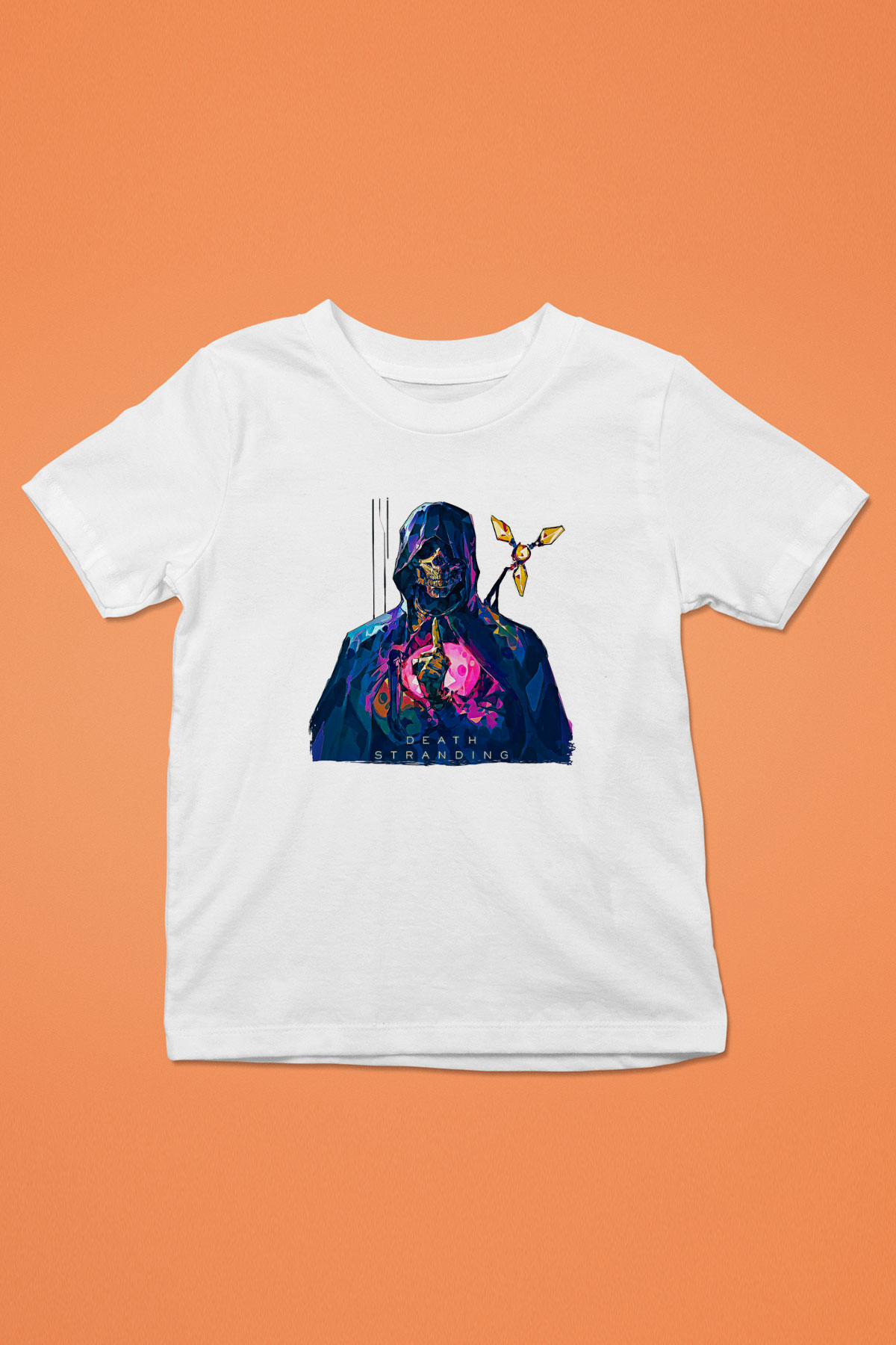 Death Stranding Baskılı Beyaz Unisex Beyaz Çocuk Tişört - Tshirt
