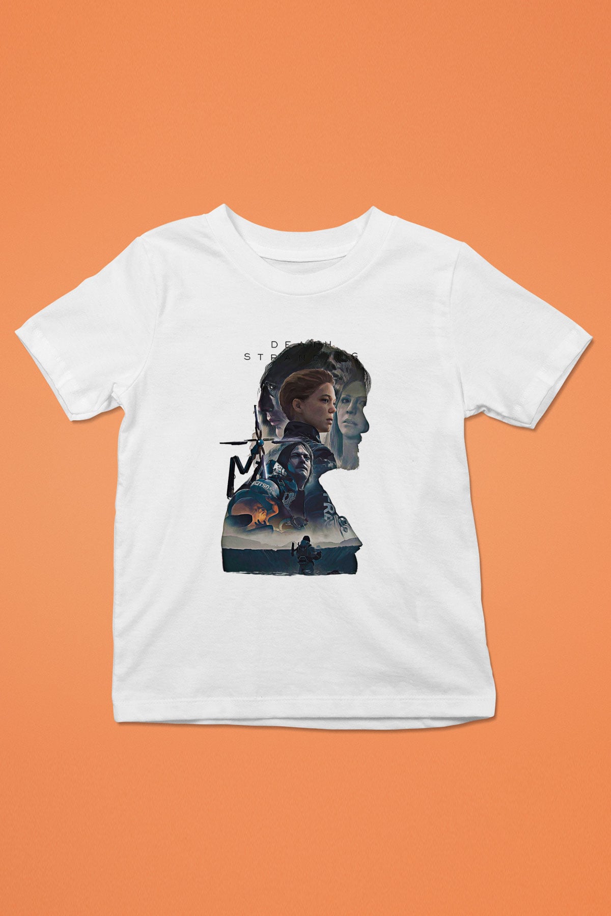 Death Stranding Baskılı Beyaz Unisex Beyaz Çocuk Tişört - Tshirt