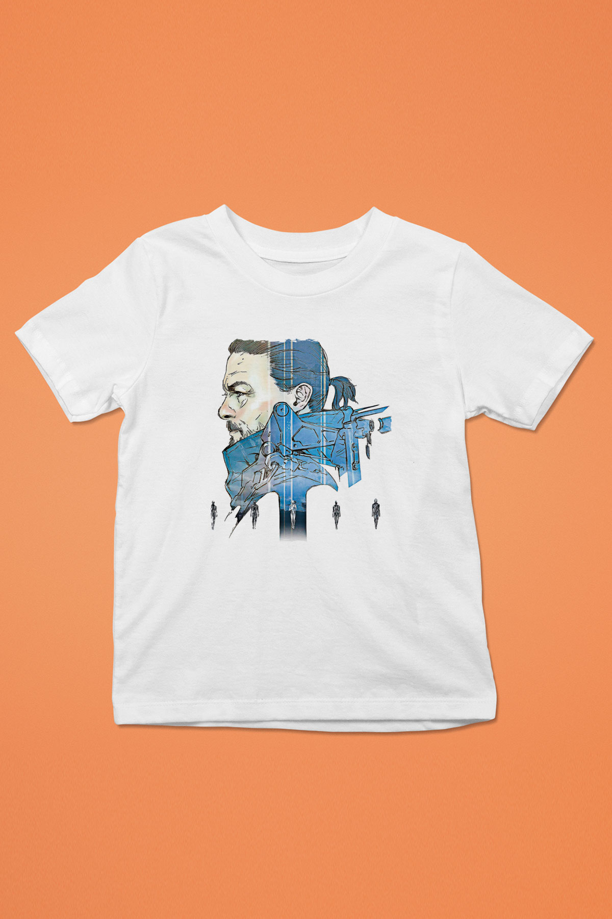 Death Stranding Baskılı Beyaz Unisex Beyaz Çocuk Tişört - Tshirt