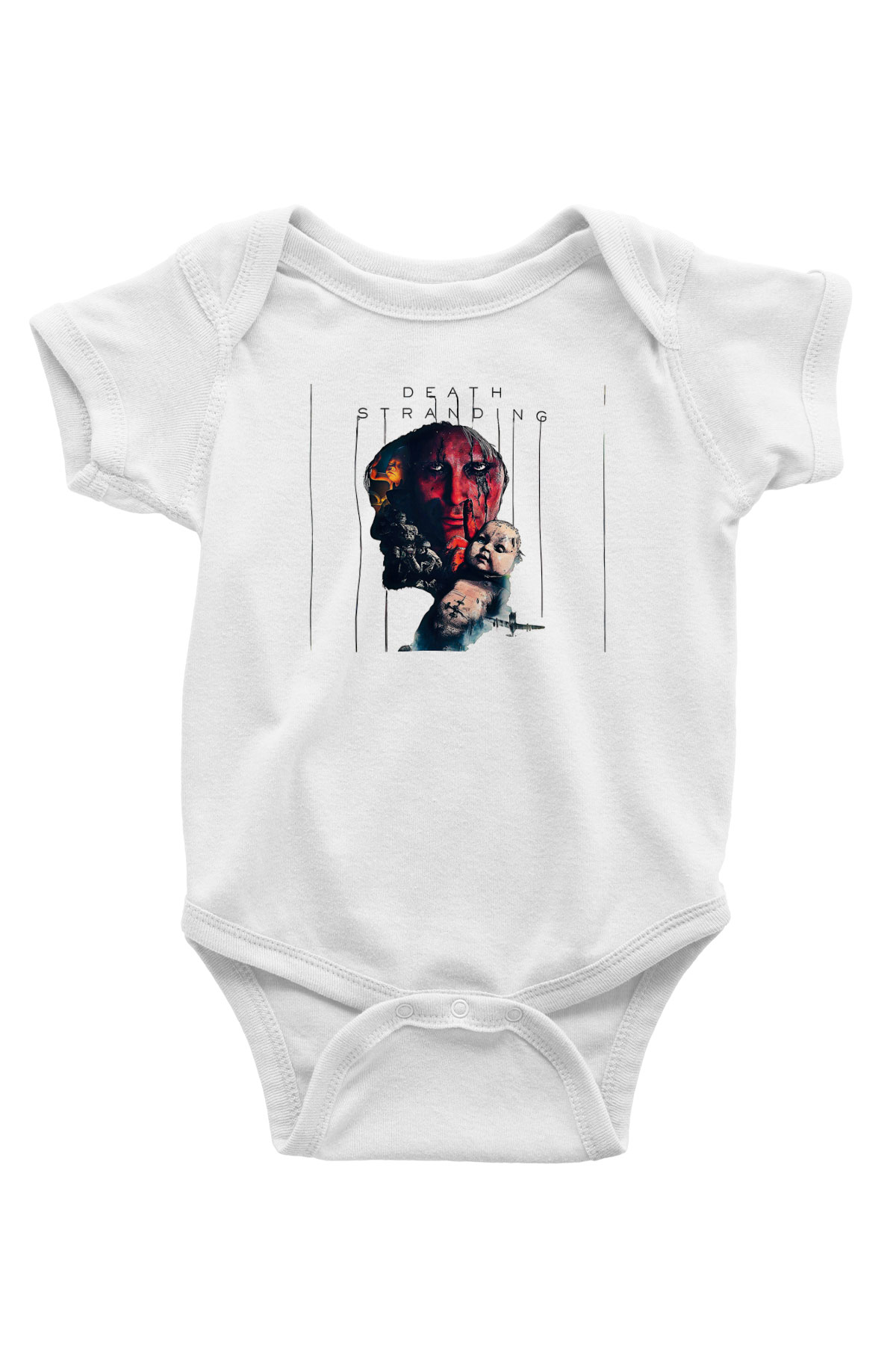Death Stranding Baskılı Beyaz Unisex Bebek Body - Zıbın