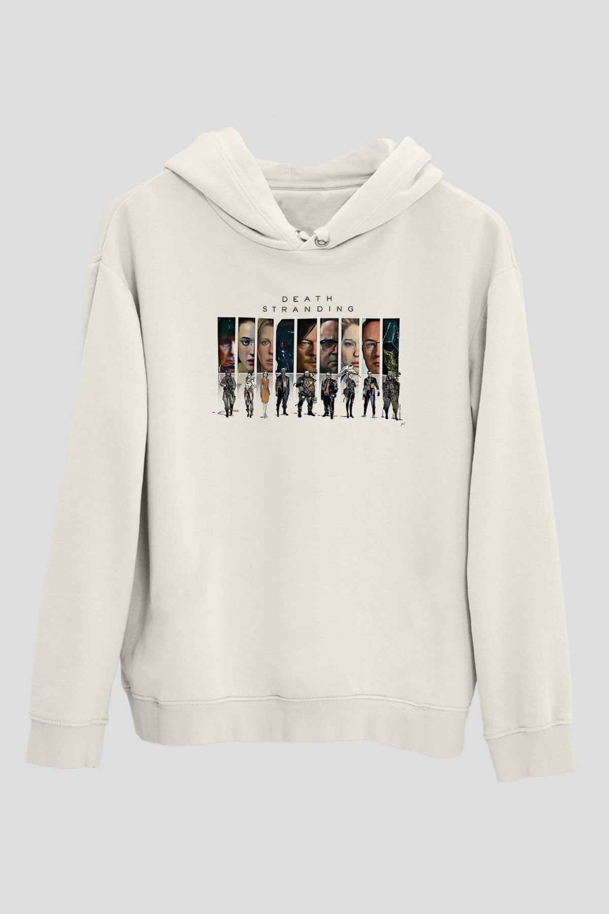 Death Stranding Baskılı Beyaz Unisex Kapüşonlu Sweatshirt