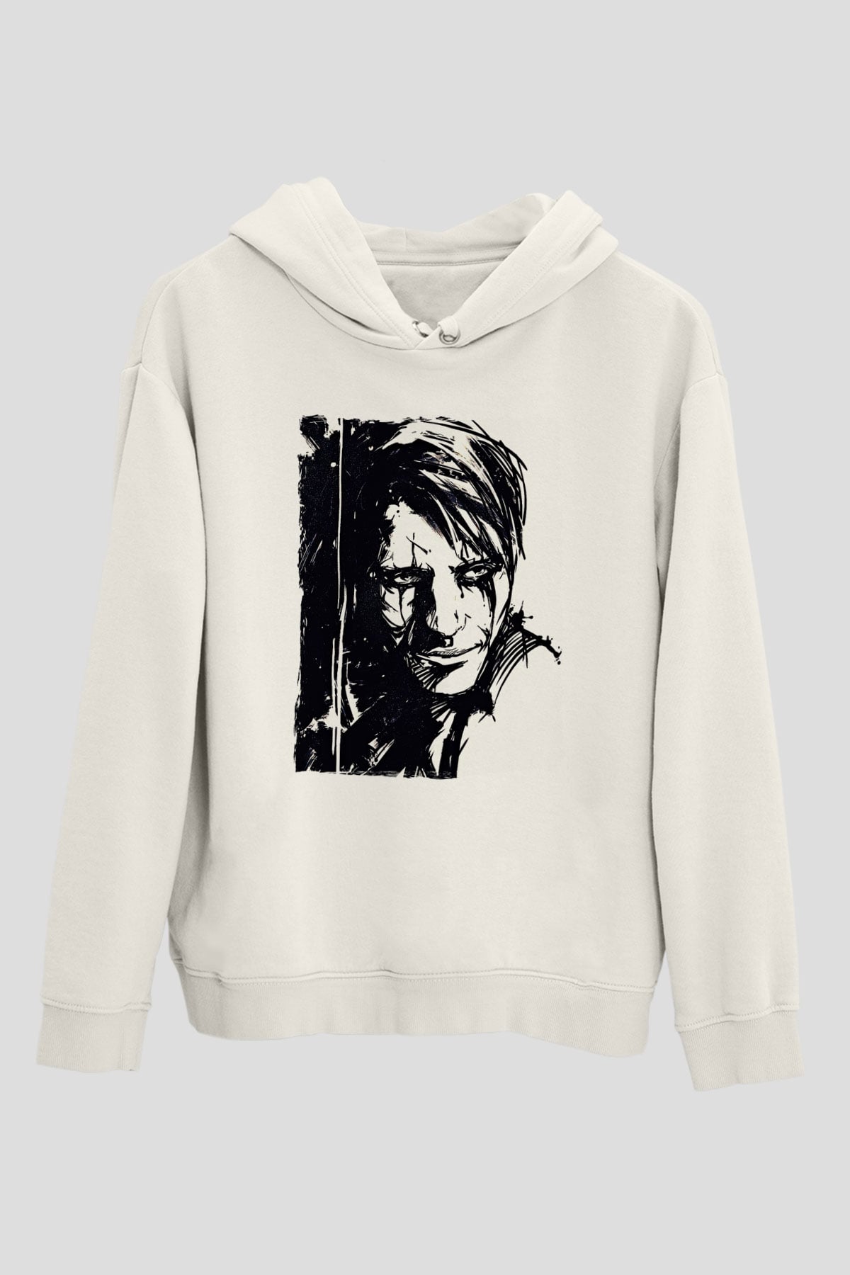 Death Stranding Baskılı Beyaz Unisex Kapüşonlu Sweatshirt