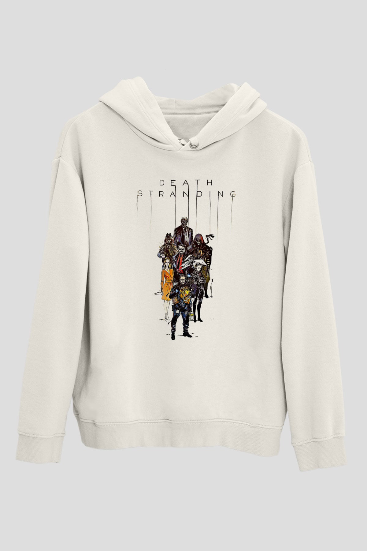 Death Stranding Baskılı Beyaz Unisex Kapüşonlu Sweatshirt