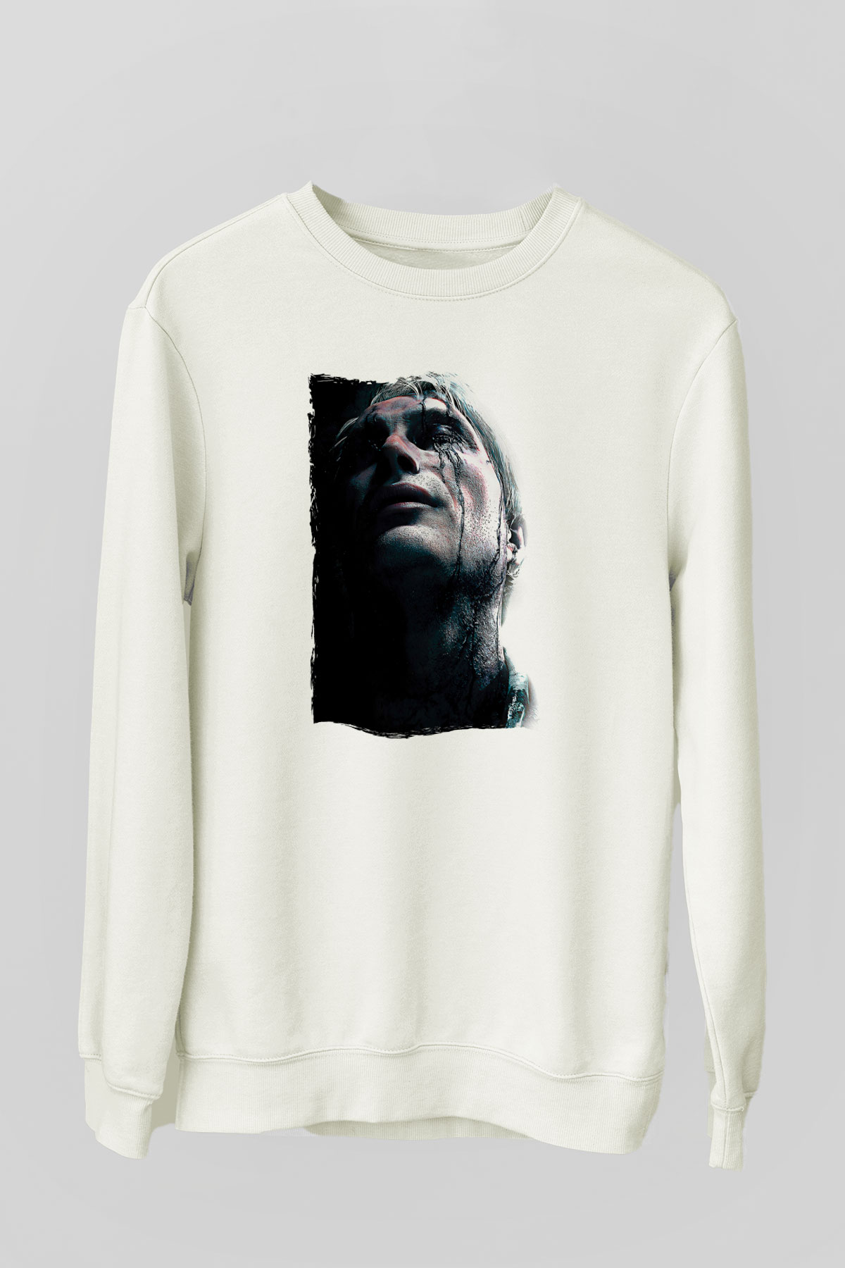 Death Stranding Baskılı Beyaz Unisex Sweatshirt