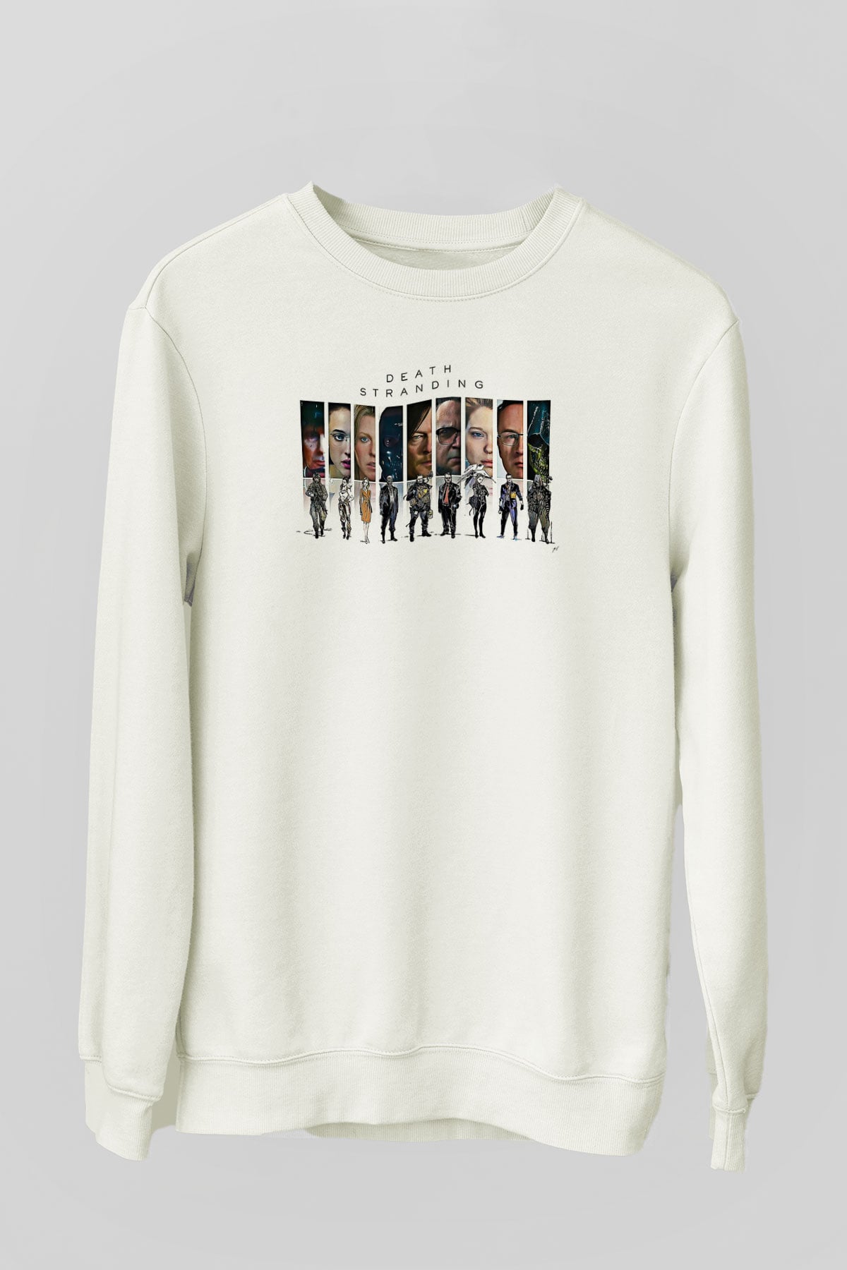 Death Stranding Baskılı Beyaz Unisex Sweatshirt