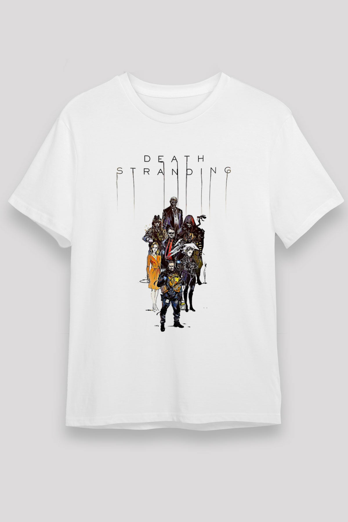 Death Stranding Baskılı Unisex Beyaz Tişört - Tshirt