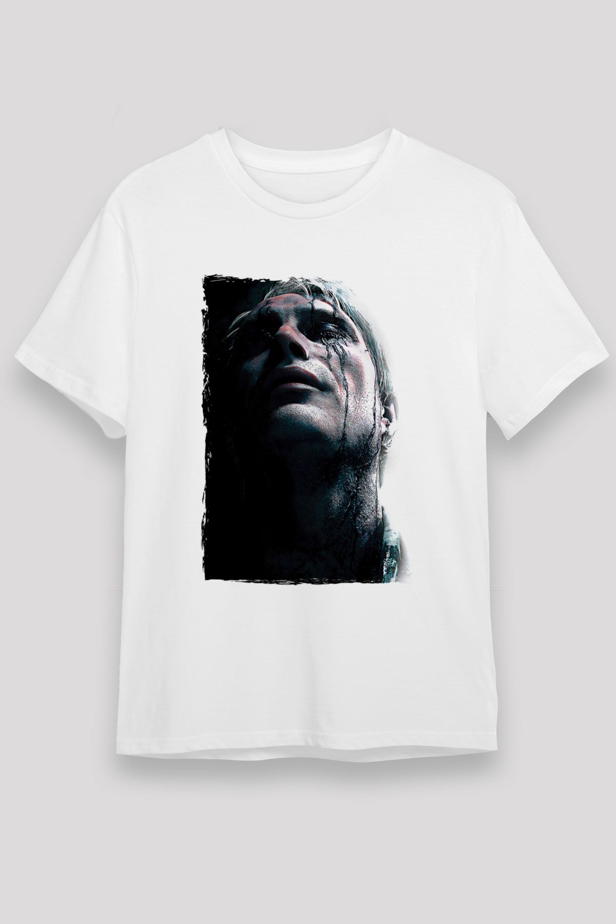 Death Stranding Baskılı Unisex Beyaz Tişört - Tshirt