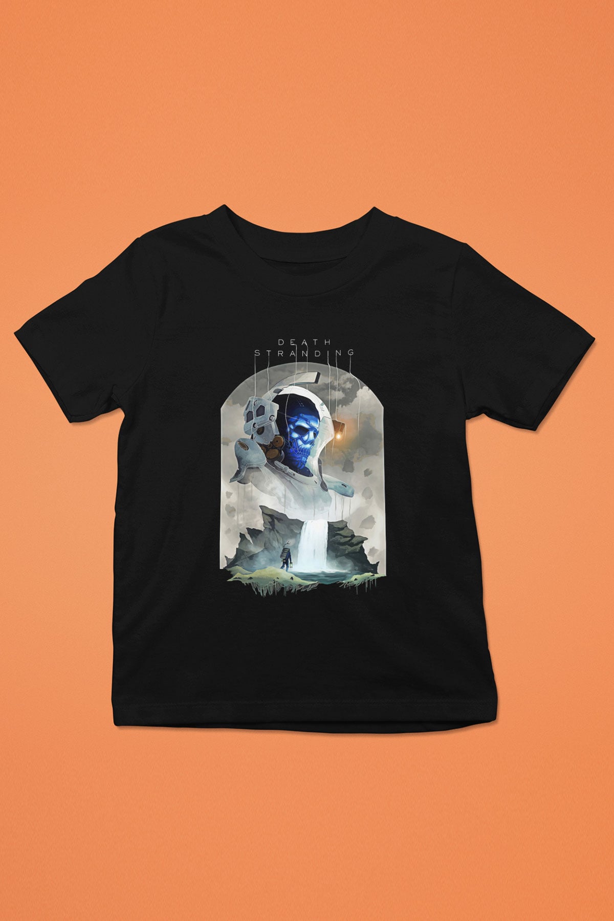 Death Stranding Baskılı Unisex Siyah Çocuk Tişört - Tshirt