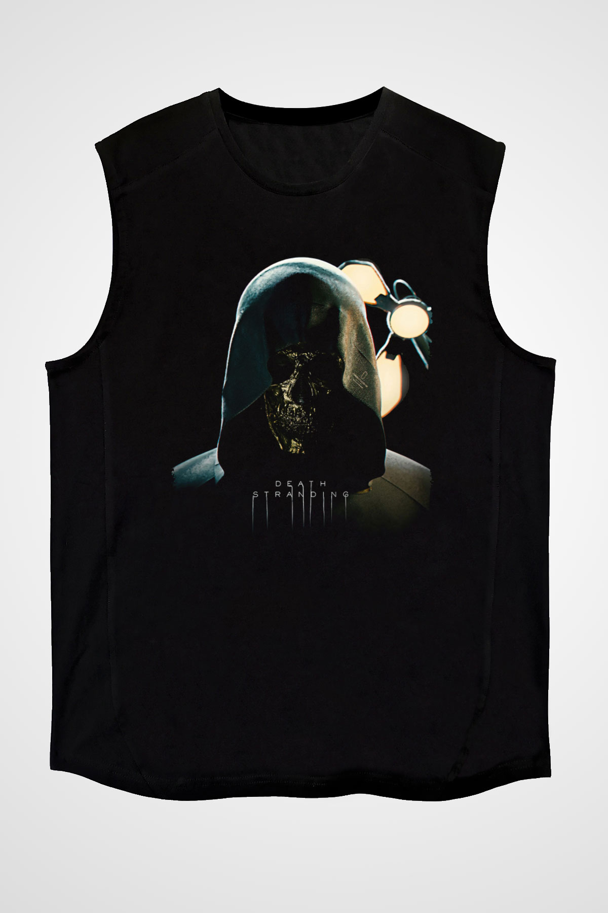 Death Stranding Baskılı Unisex Siyah Kolsuz Tişört - Tshirt