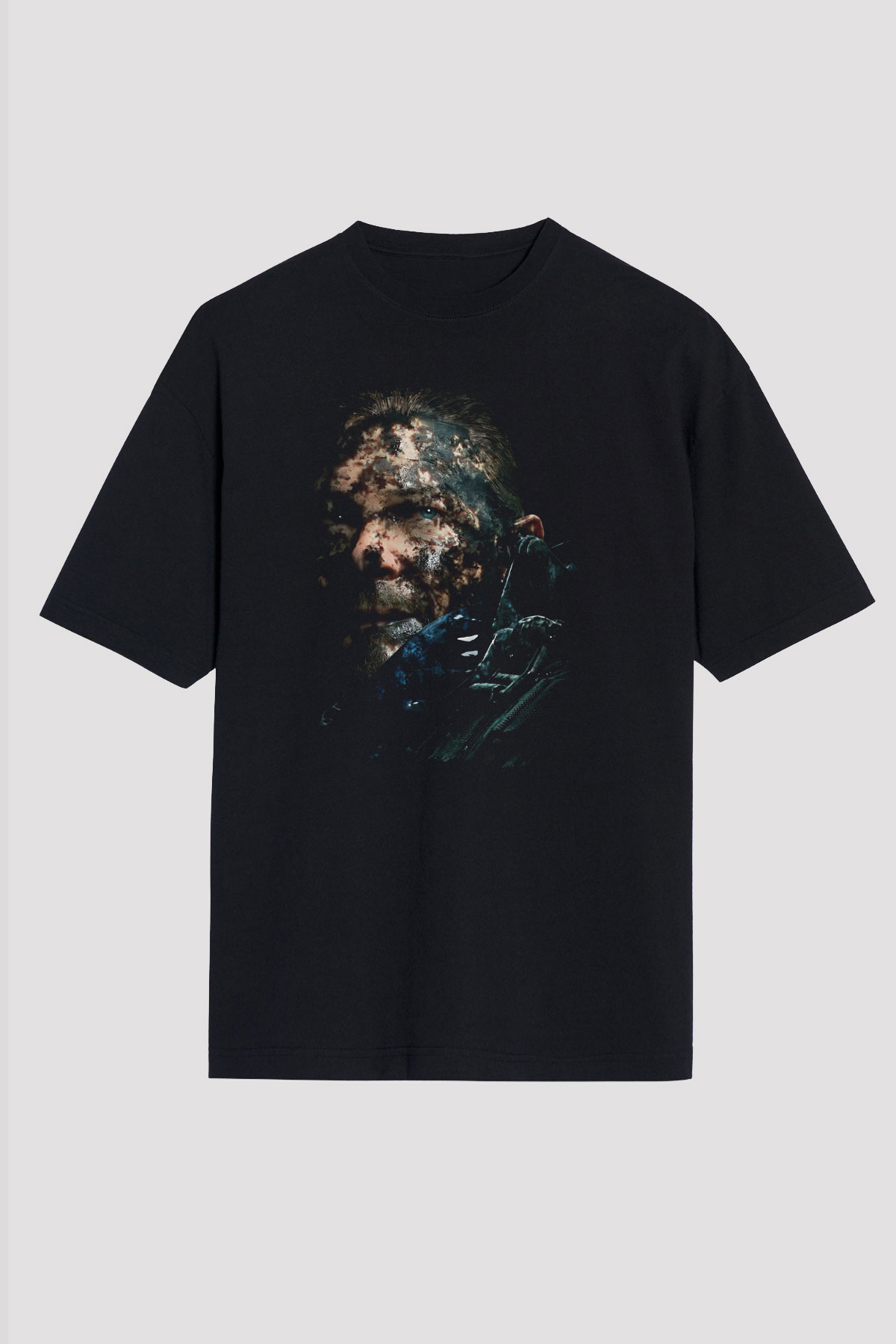 Death Stranding Baskılı Unisex Siyah Oversize Tişört - Tshirt