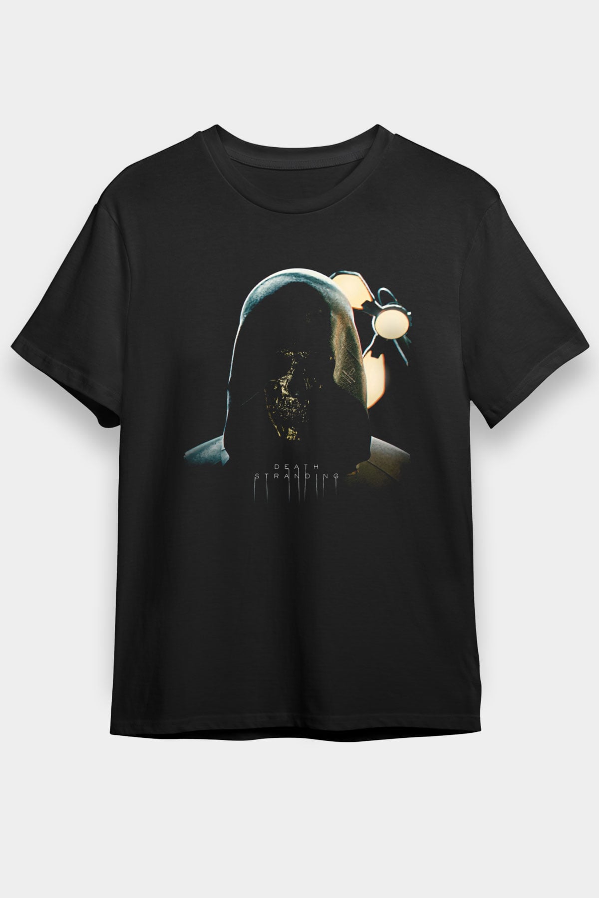 Death Stranding Baskılı Unisex Siyah Tişört - Tshirt