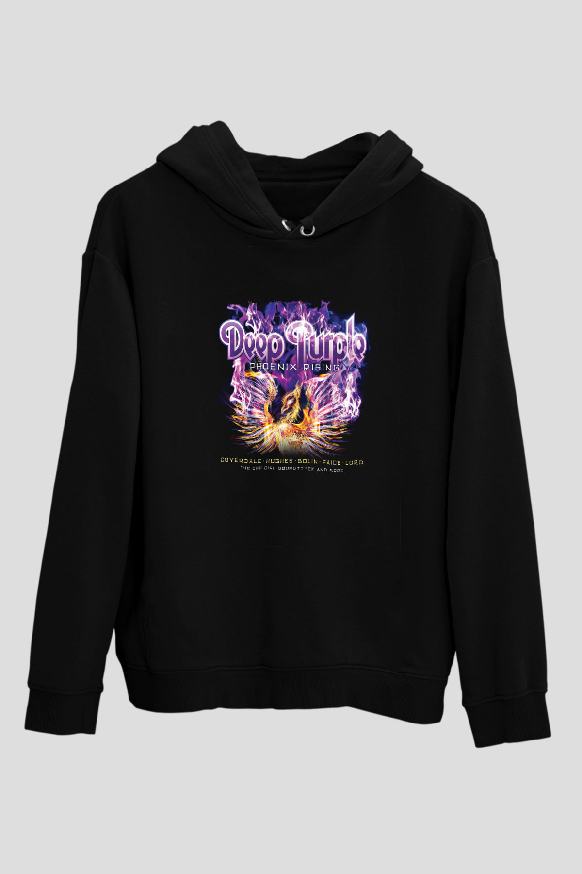 Deep Purple Baskılı Unisex Siyah Hoodie