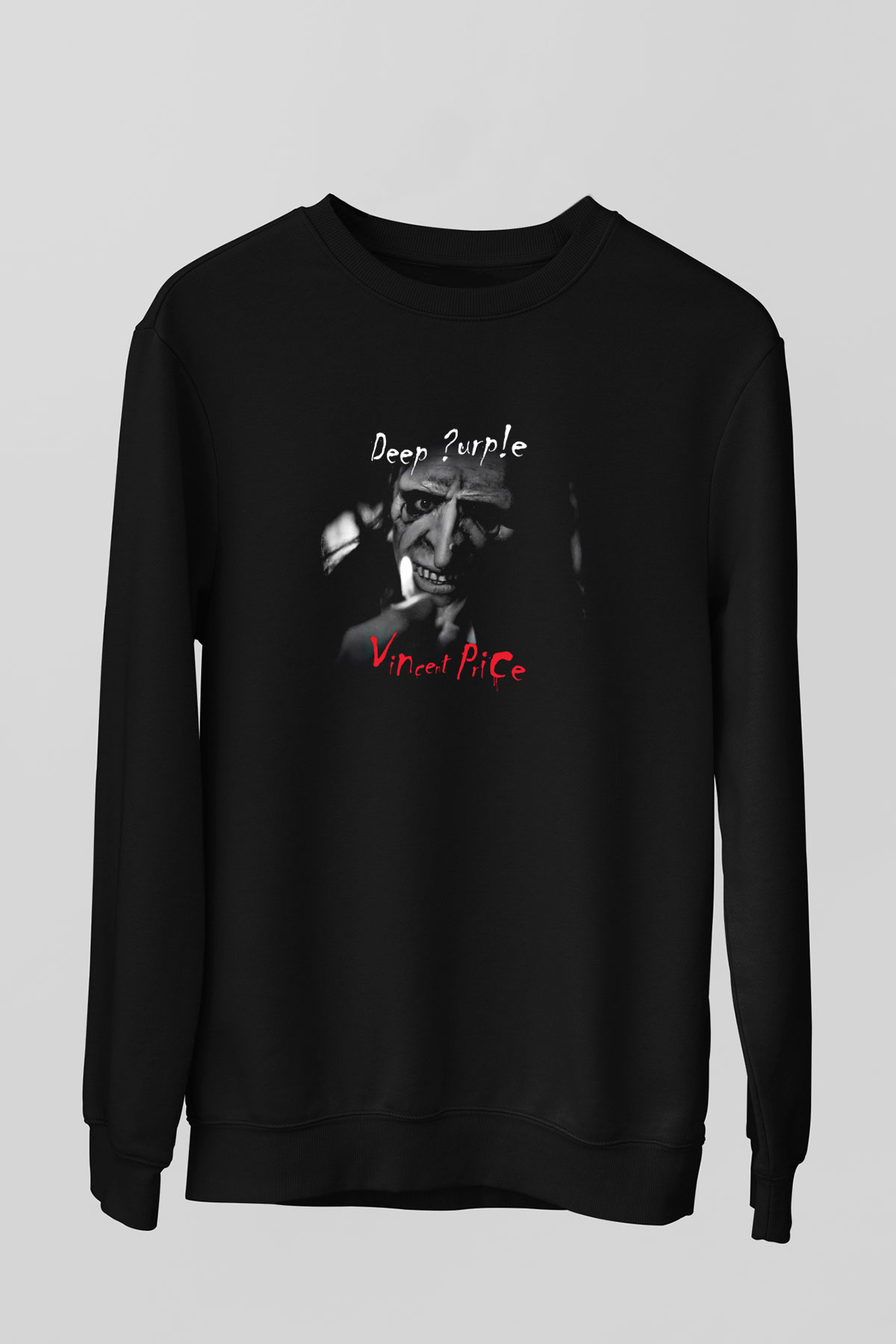 Deep Purple Baskılı Unisex Siyah Sweatshirt