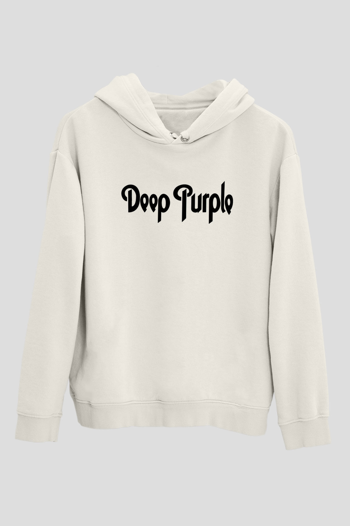 Deep Purple Beyaz Unisex Kapşonlu Sweatshirt