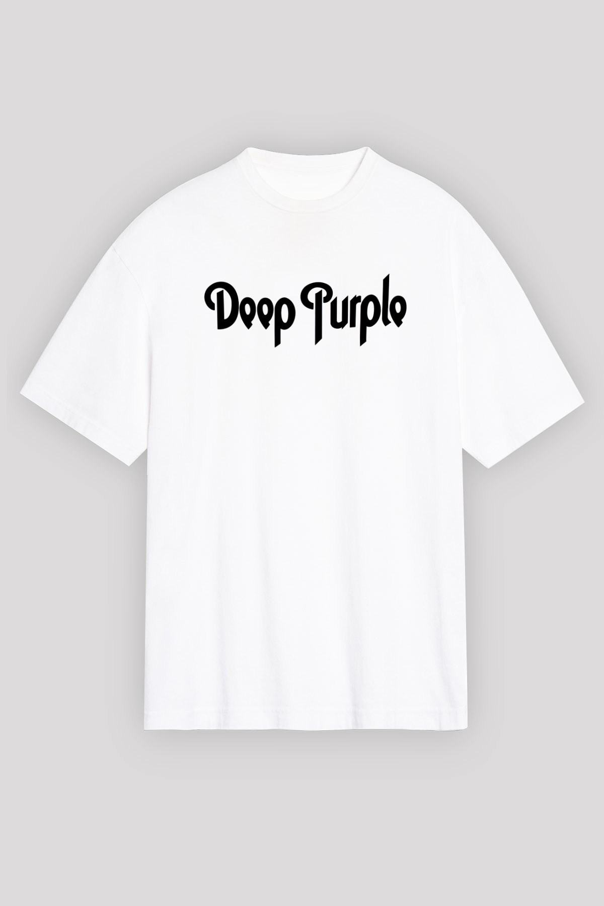 Deep Purple Beyaz Unisex Oversize Tişört T-Shirt
