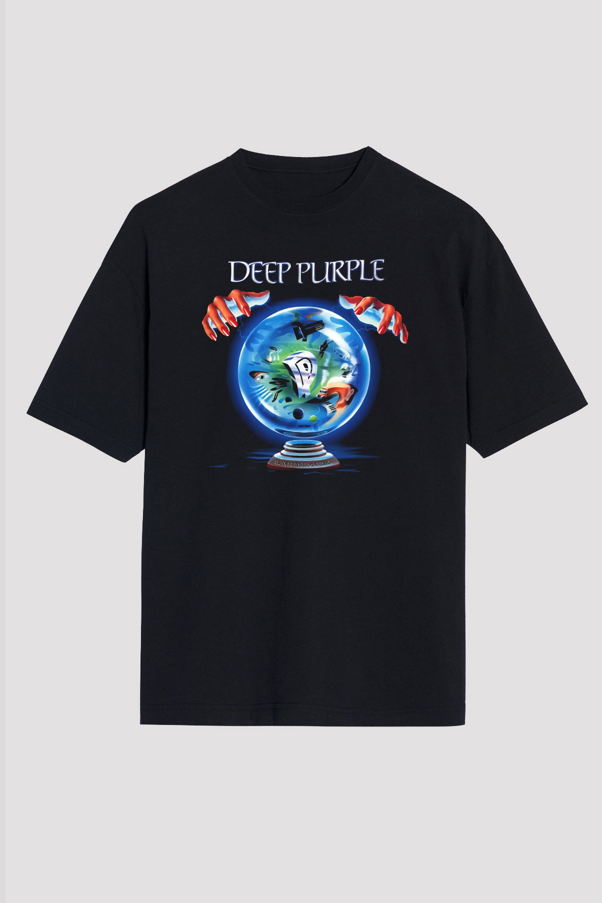 Deep Purple Siyah Unisex Oversize Tişört T-Shirt
