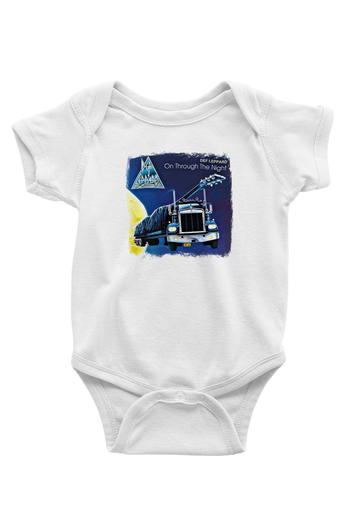 Def Leppard Baskılı Unisex Beyaz Bebek Body - Zıbın