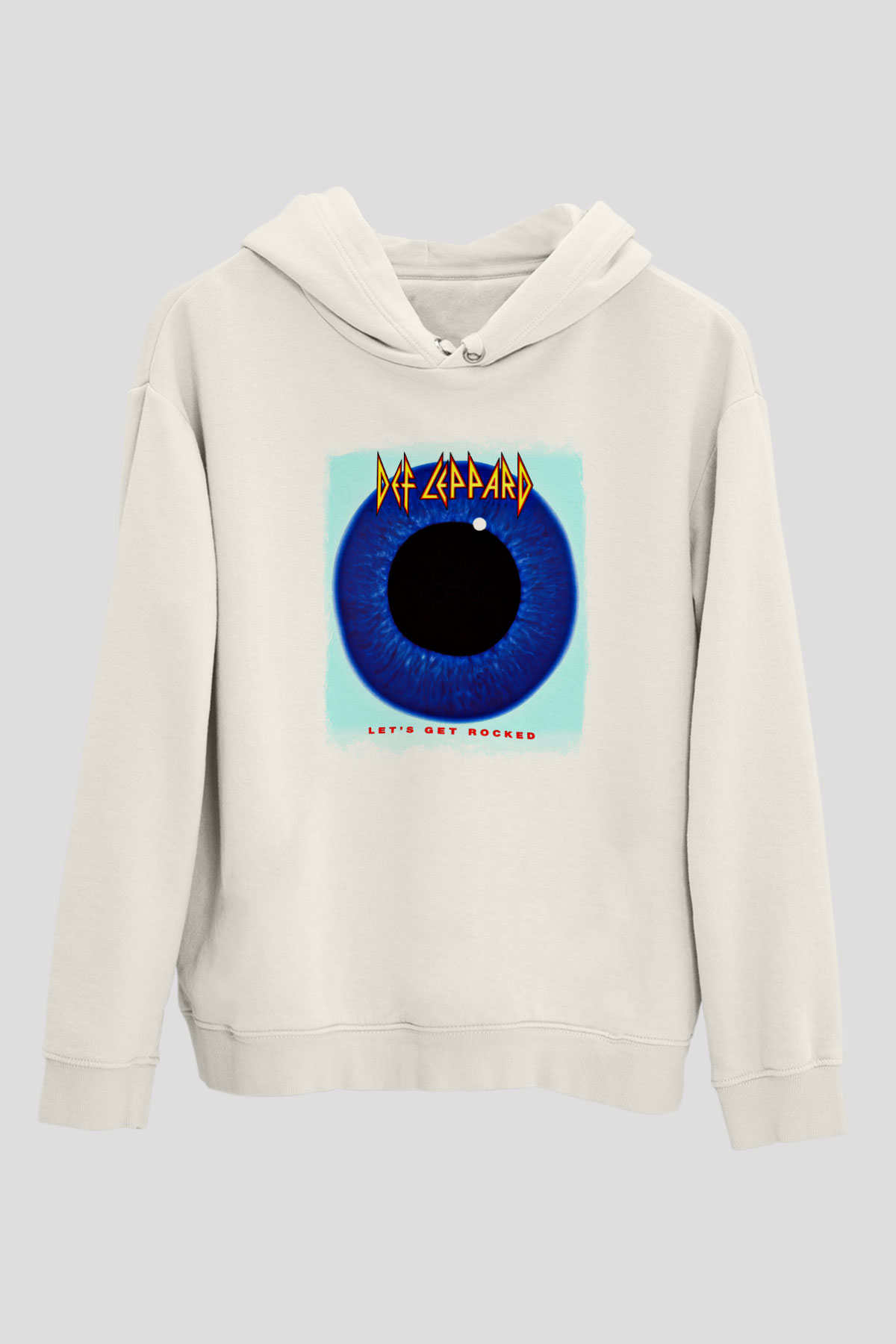 Def Leppard Baskılı Unisex Beyaz Hoodie