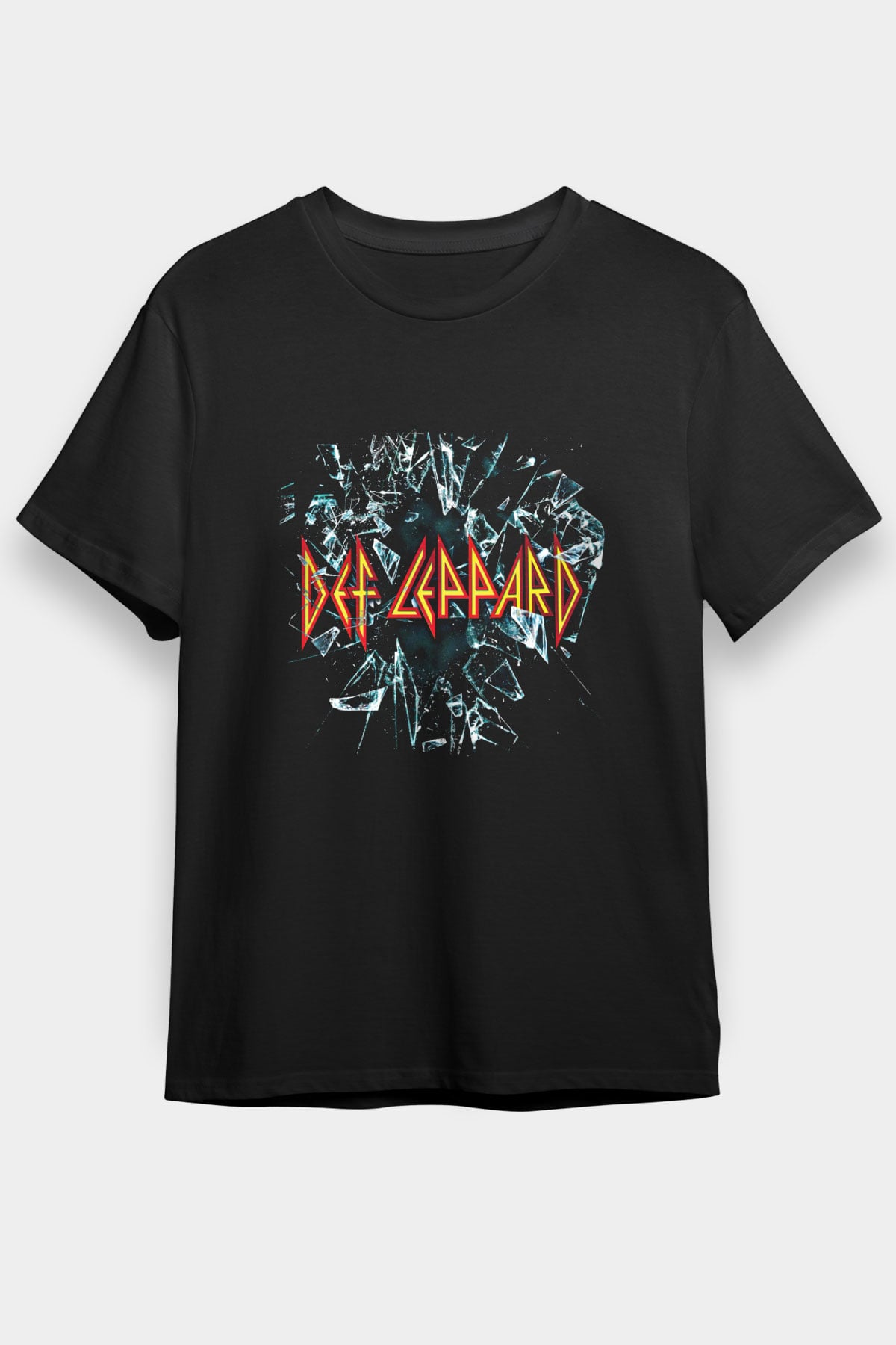 Def Leppard Baskılı Unisex Siyah Tişört