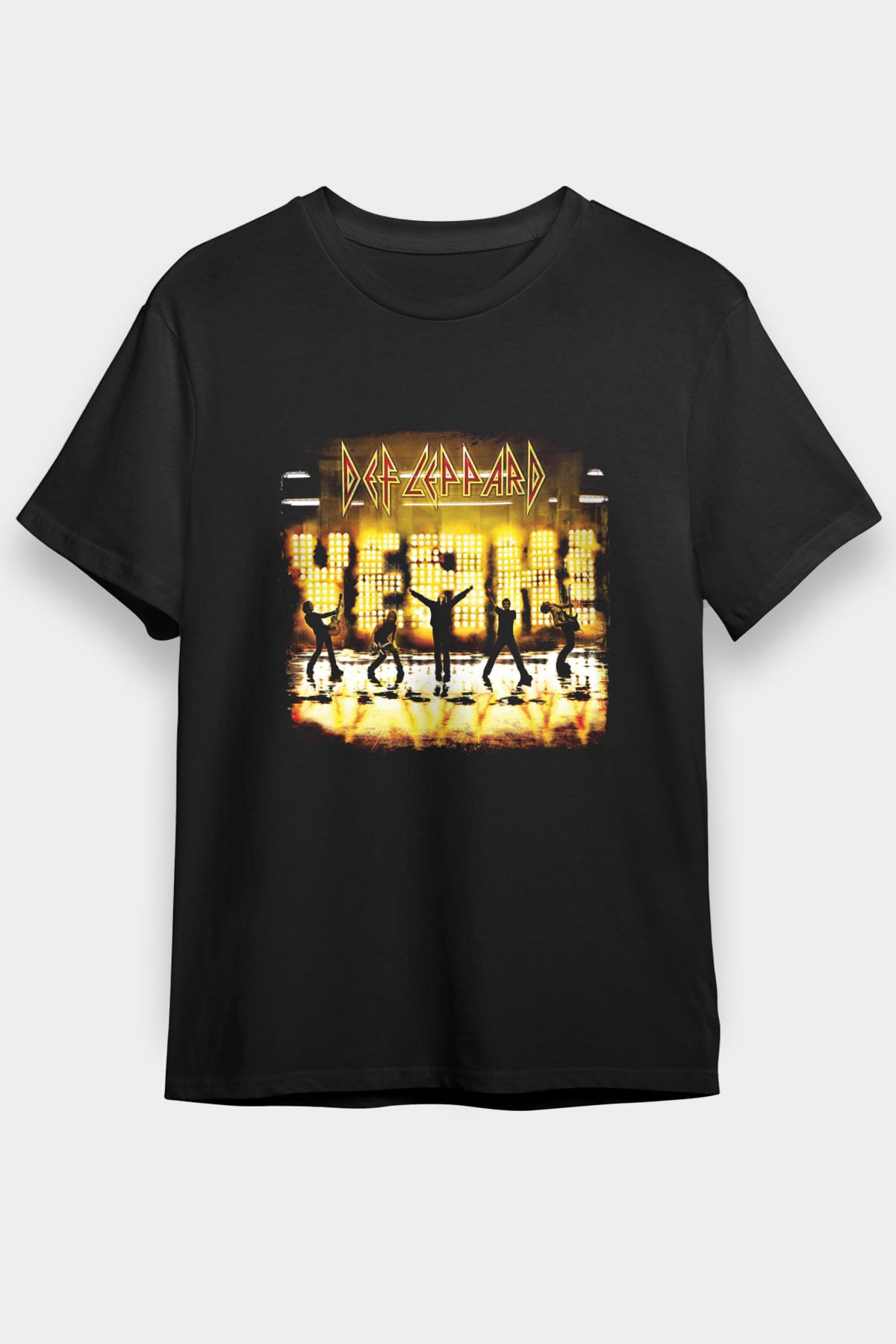 Def Leppard Baskılı Unisex Siyah Tişört