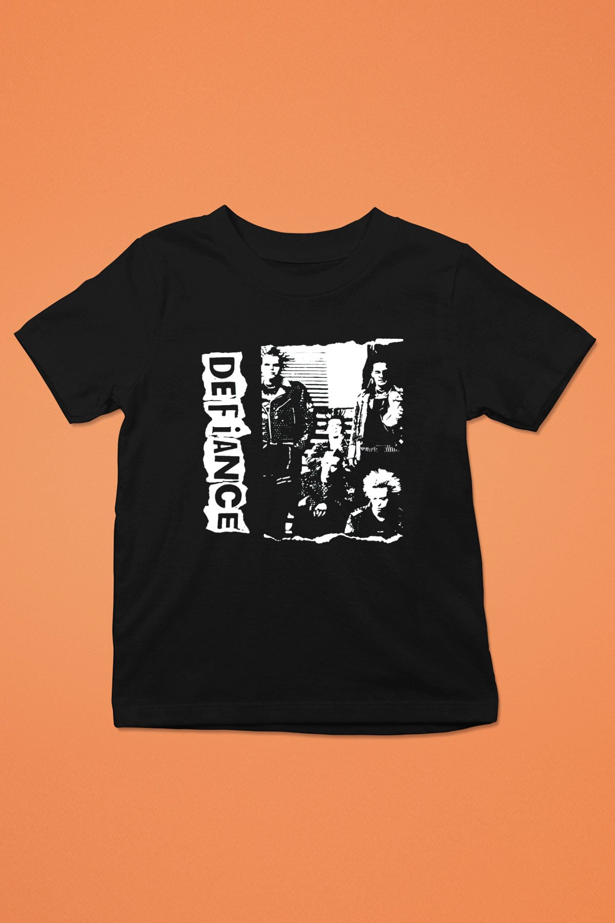 Defiance Baskılı Siyah Unisex Çocuk Tişört
