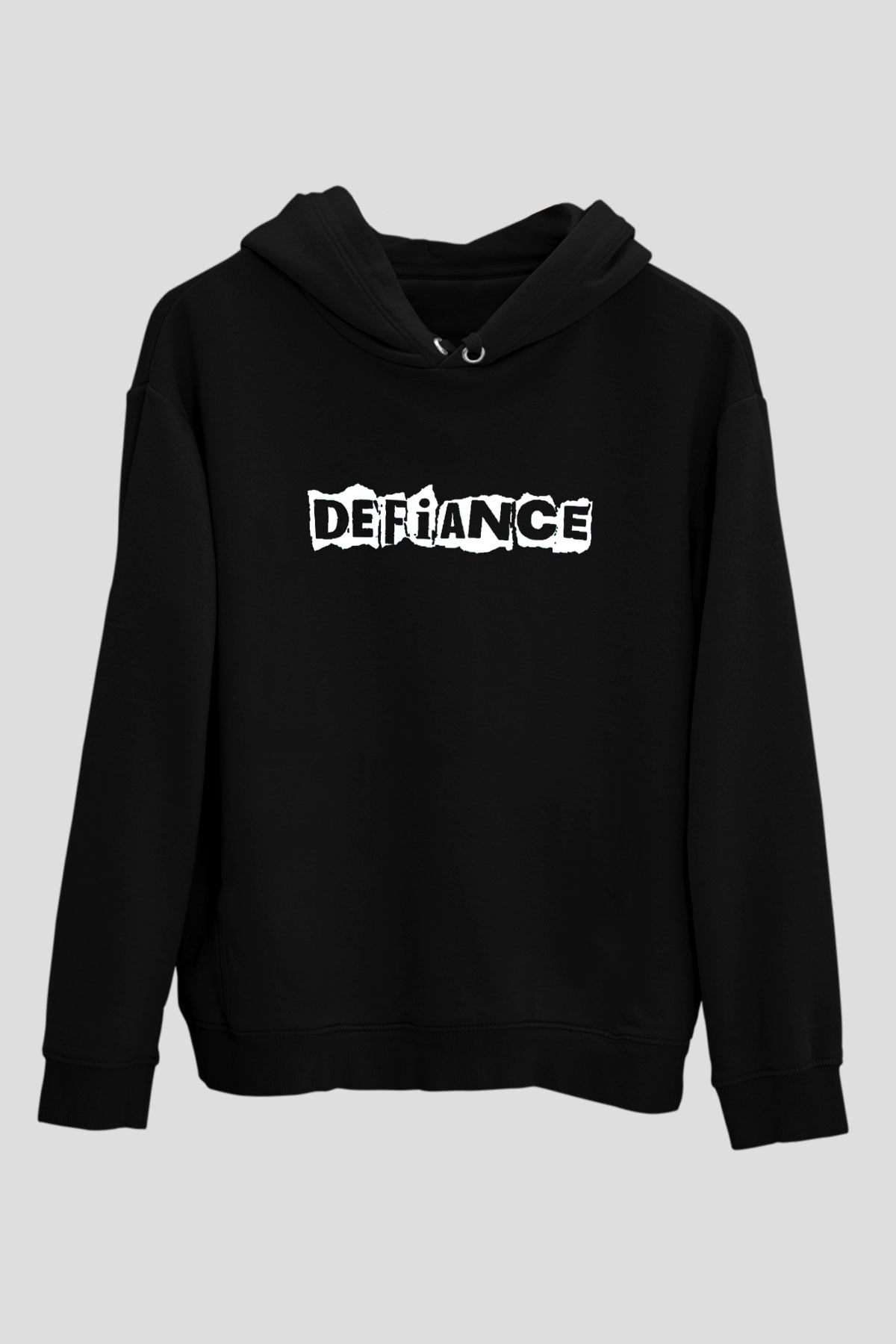 Defiance Siyah Unisex Kapüşonlu Sweatshirt