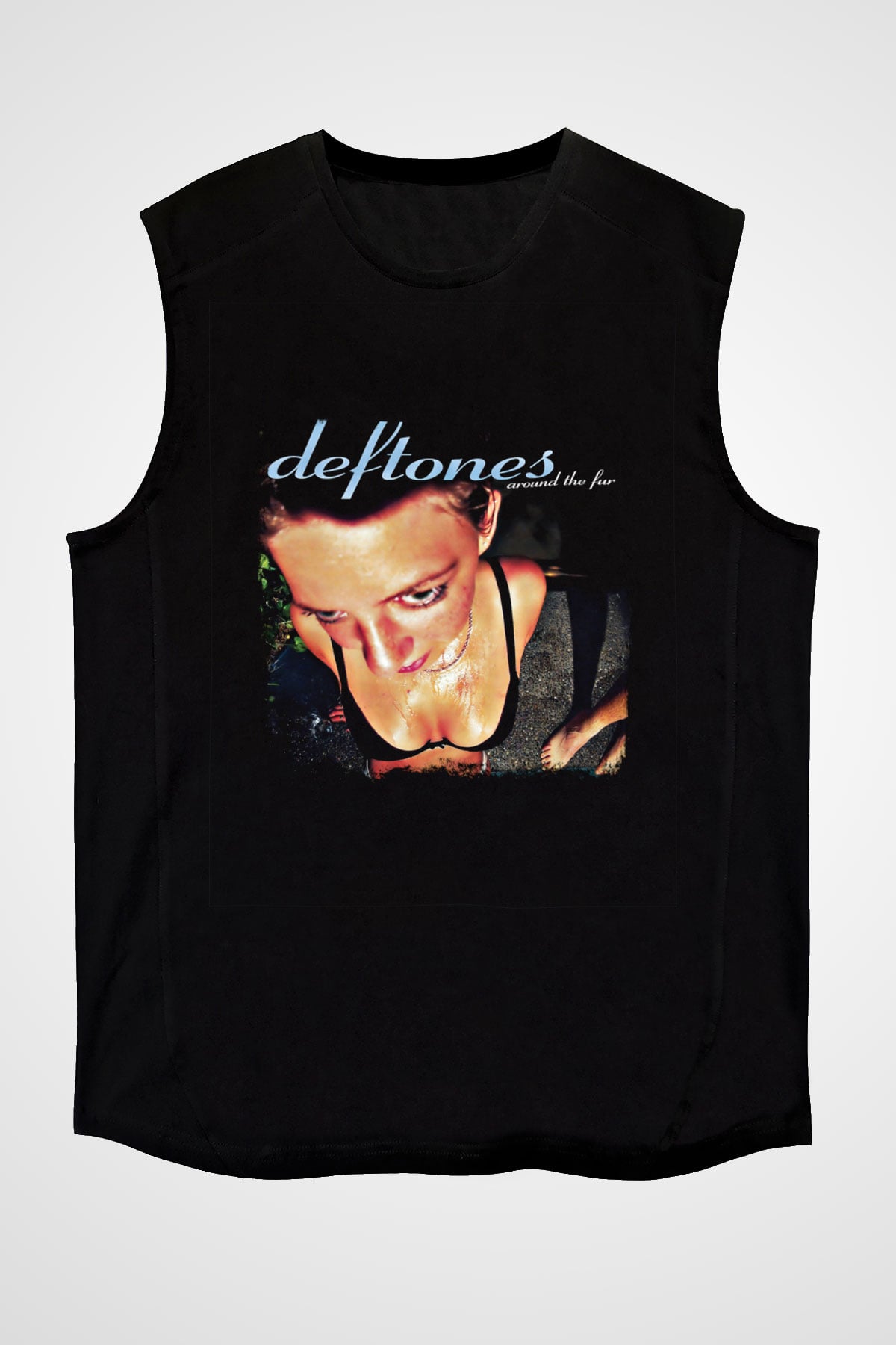 Deftones Baskılı Unisex Siyah Kolsuz Tişört