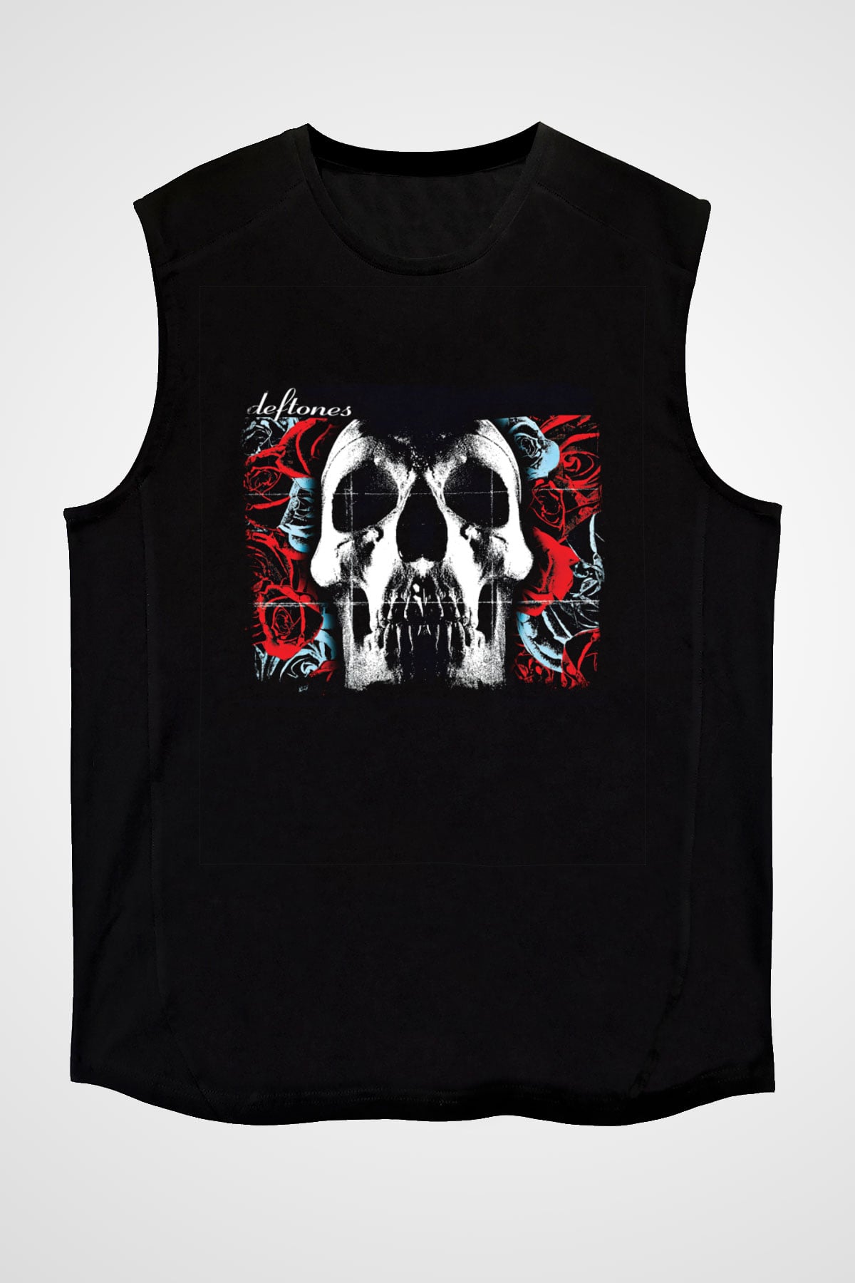 Deftones Baskılı Unisex Siyah Kolsuz Tişört