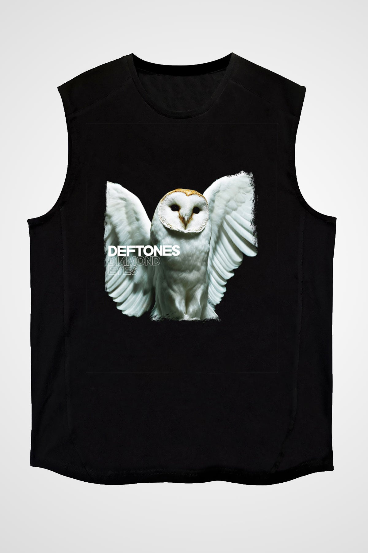 Deftones Baskılı Unisex Siyah Kolsuz Tişört