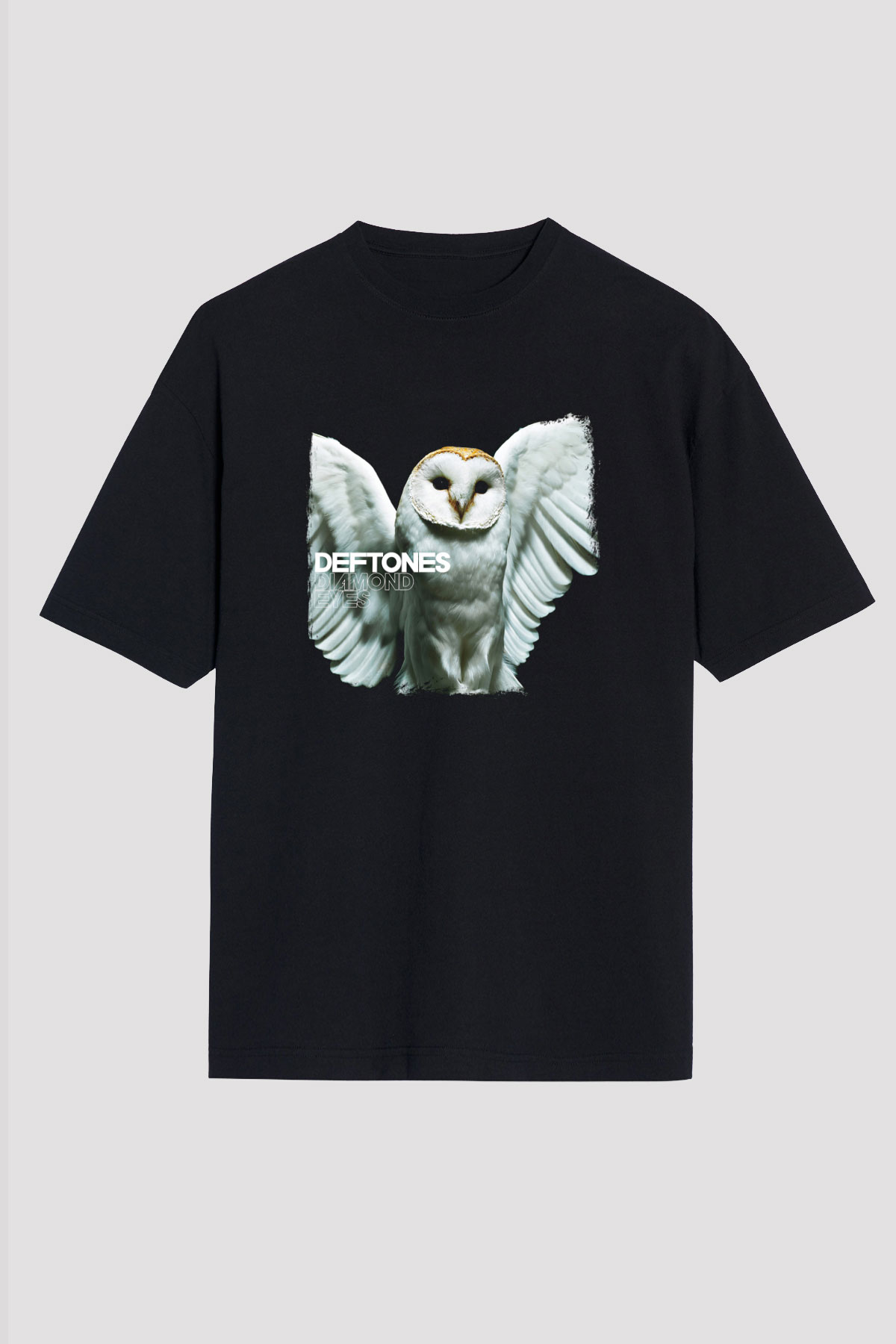 Deftones Baskılı Unisex Siyah Oversize Tişört