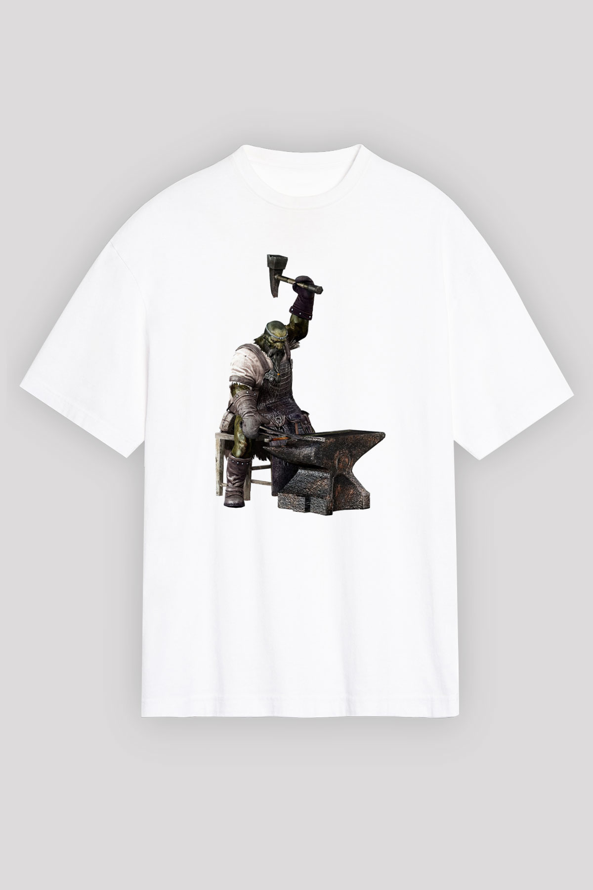 Demirci Beyaz Unisex Oversize Tişört T-Shirt