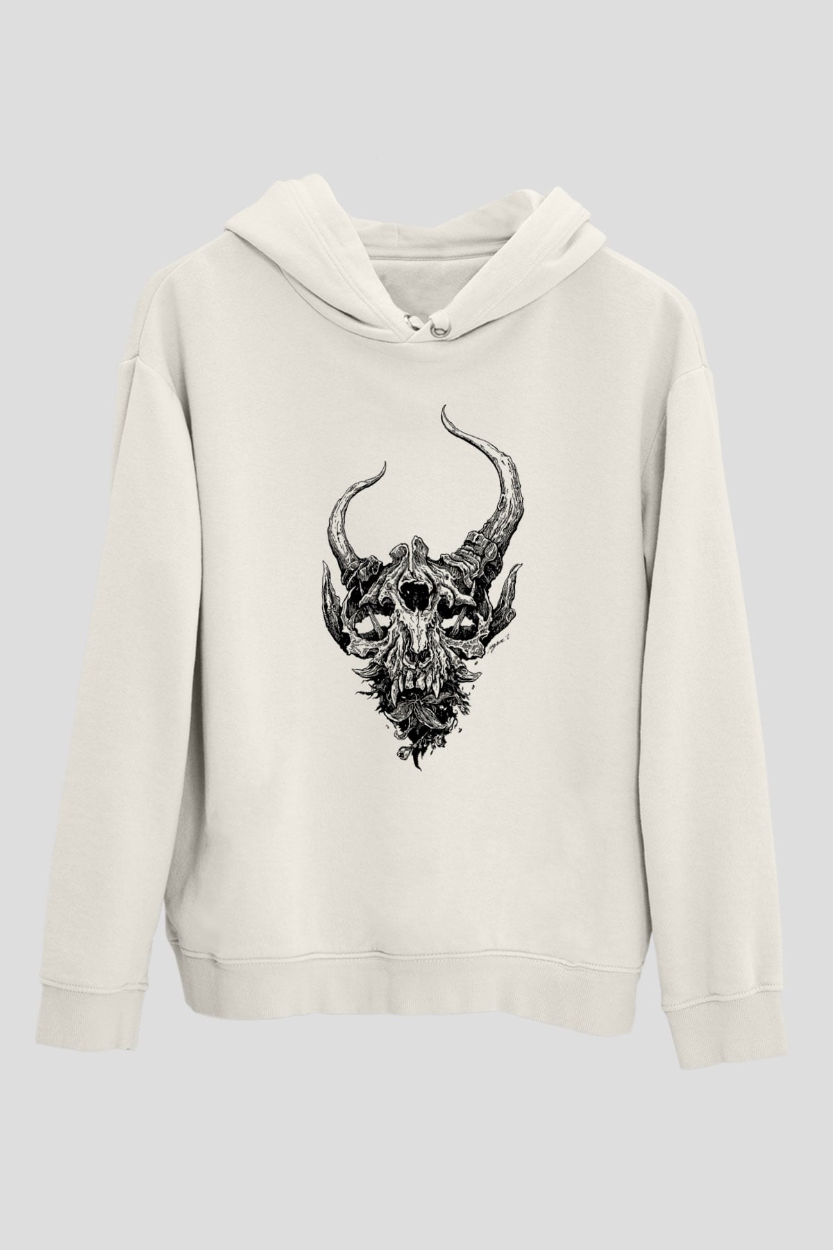 Demon Hunter Baskılı Beyaz Unisex Kapüşonlu Sweatshirt