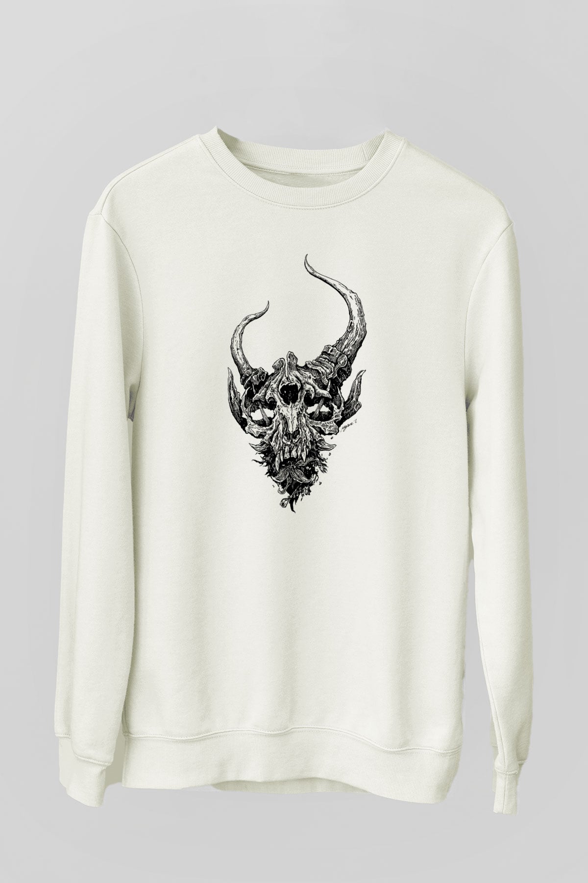 Demon Hunter Baskılı Beyaz Unisex Sweatshirt