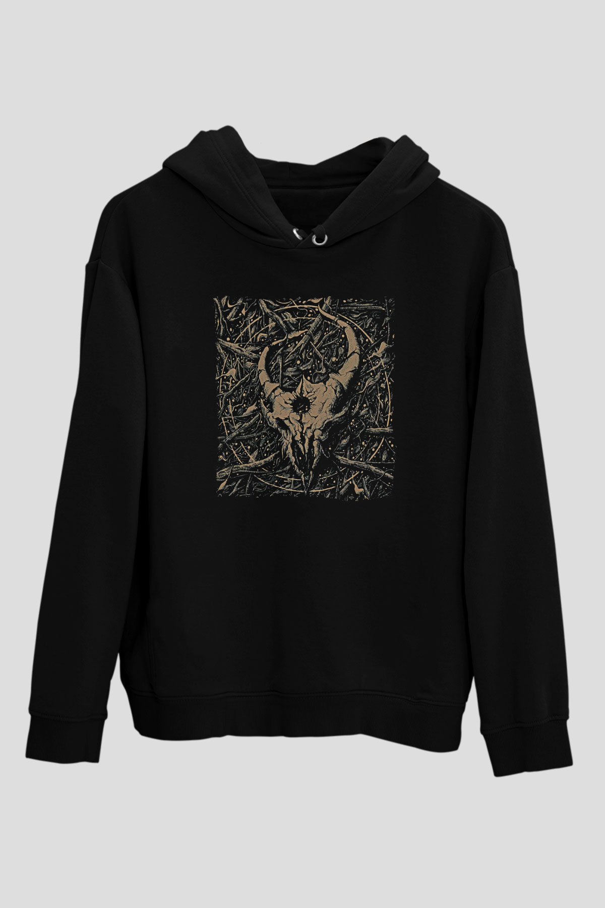 Demon Hunter Baskılı Unisex Siyah Kapüşonlu Sweatshirt