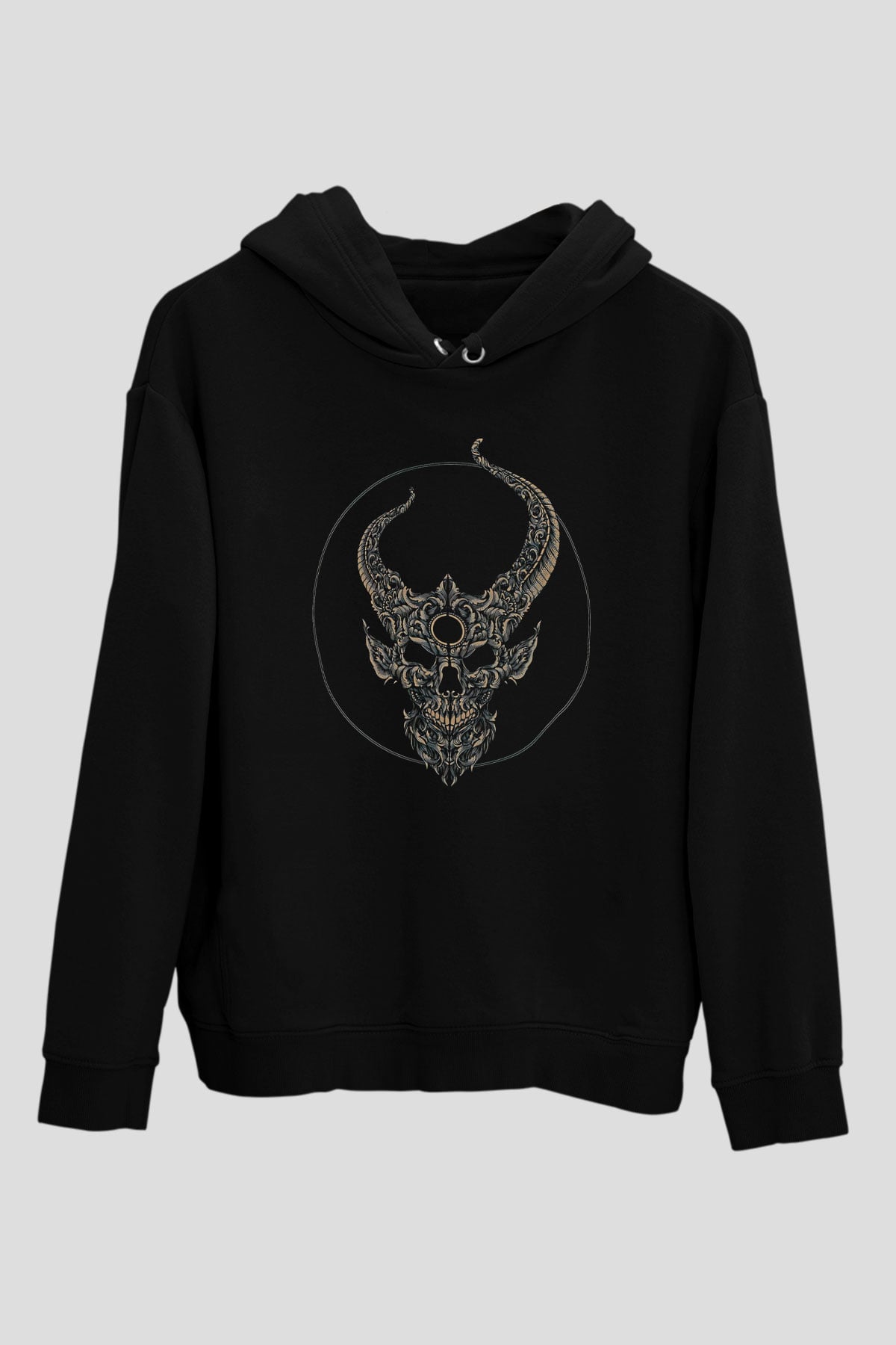 Demon Hunter Baskılı Unisex Siyah Kapüşonlu Sweatshirt