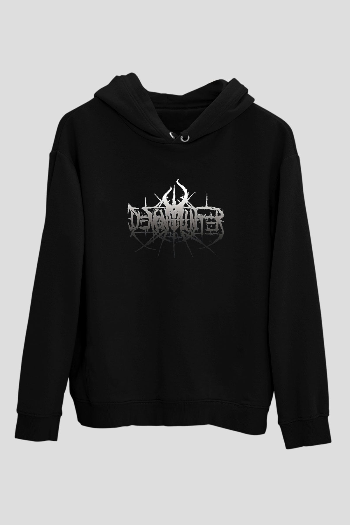 Demon Hunter Baskılı Unisex Siyah Kapüşonlu Sweatshirt