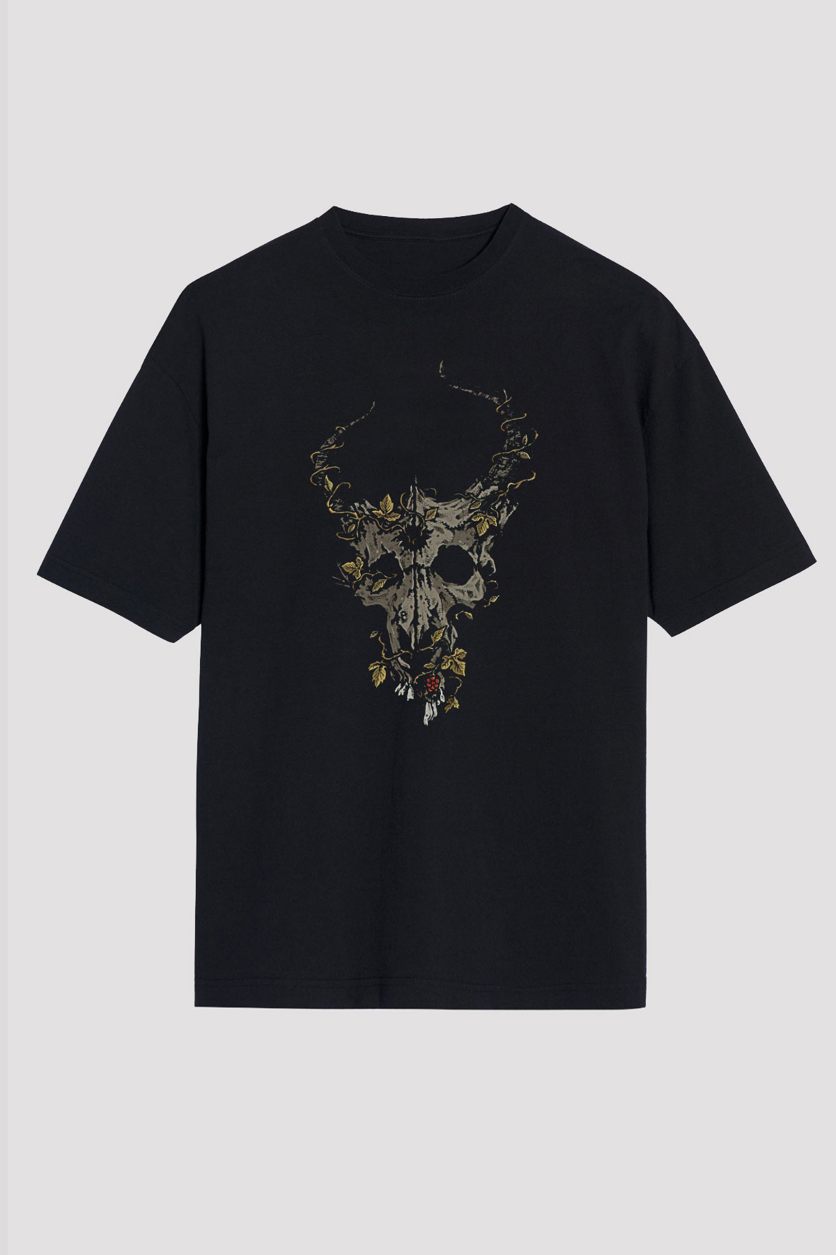 Demon Hunter Baskılı Unisex Siyah Oversize Tişört - Tshirt