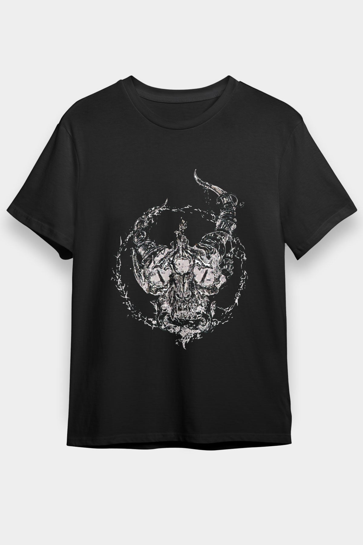 Demon Hunter Baskılı Unisex Siyah Tişört - Tshirt