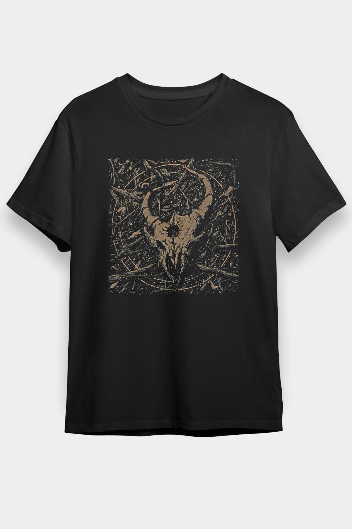 Demon Hunter Baskılı Unisex Siyah Tişört - Tshirt