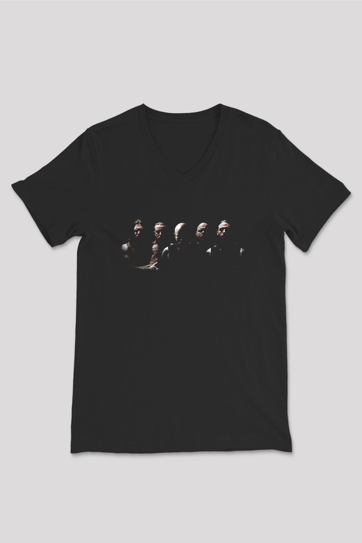 Demon Hunter Baskılı Unisex Siyah V Yaka Tişört - Tshirt
