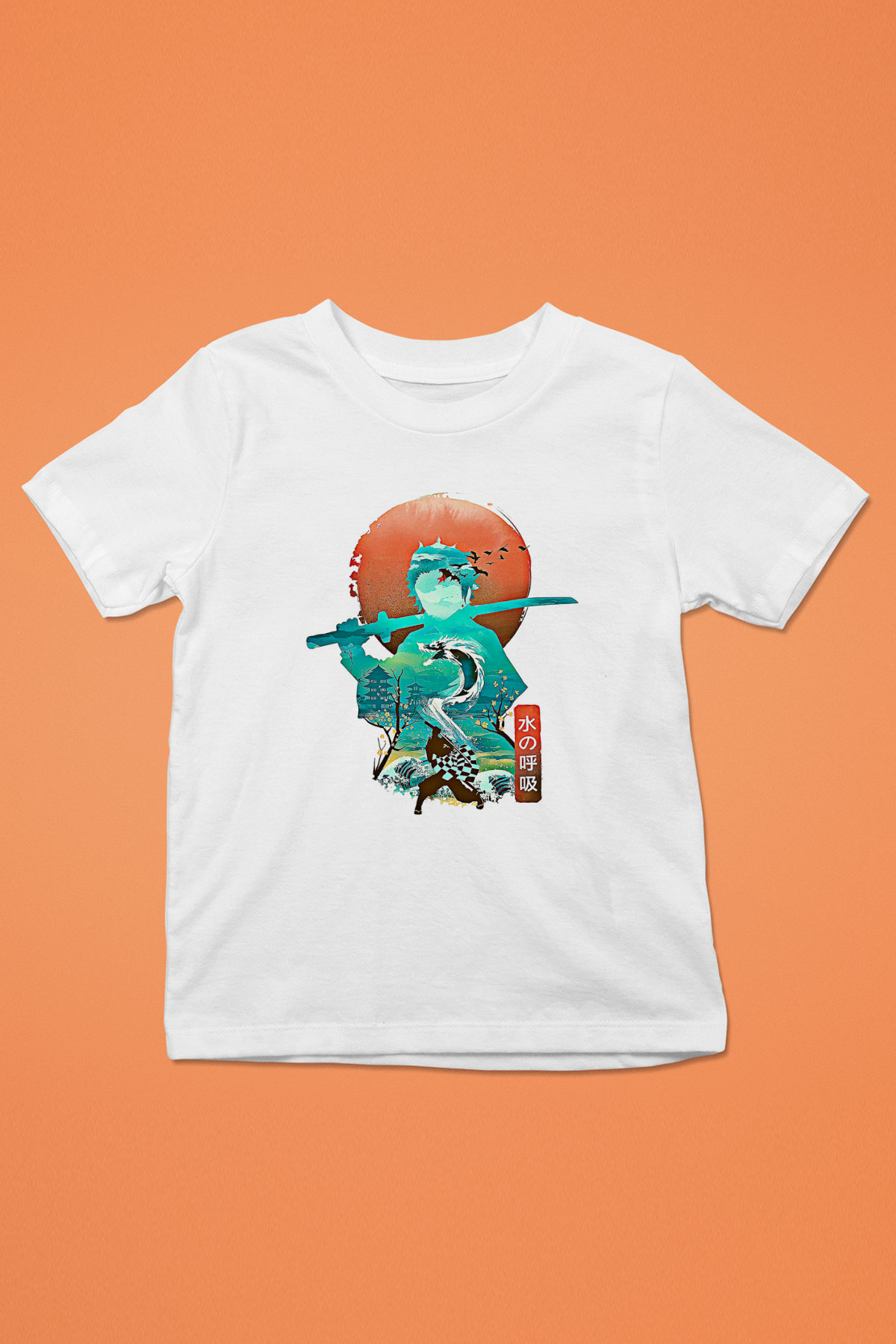 Demon Slayer Baskılı Beyaz Unisex Beyaz Çocuk Tişört - Tshirt
