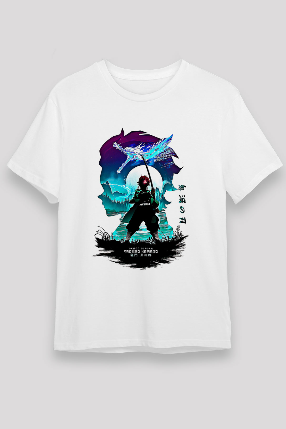 Demon Slayer Unisex Baskılı Beyaz Tişört - Tshirt