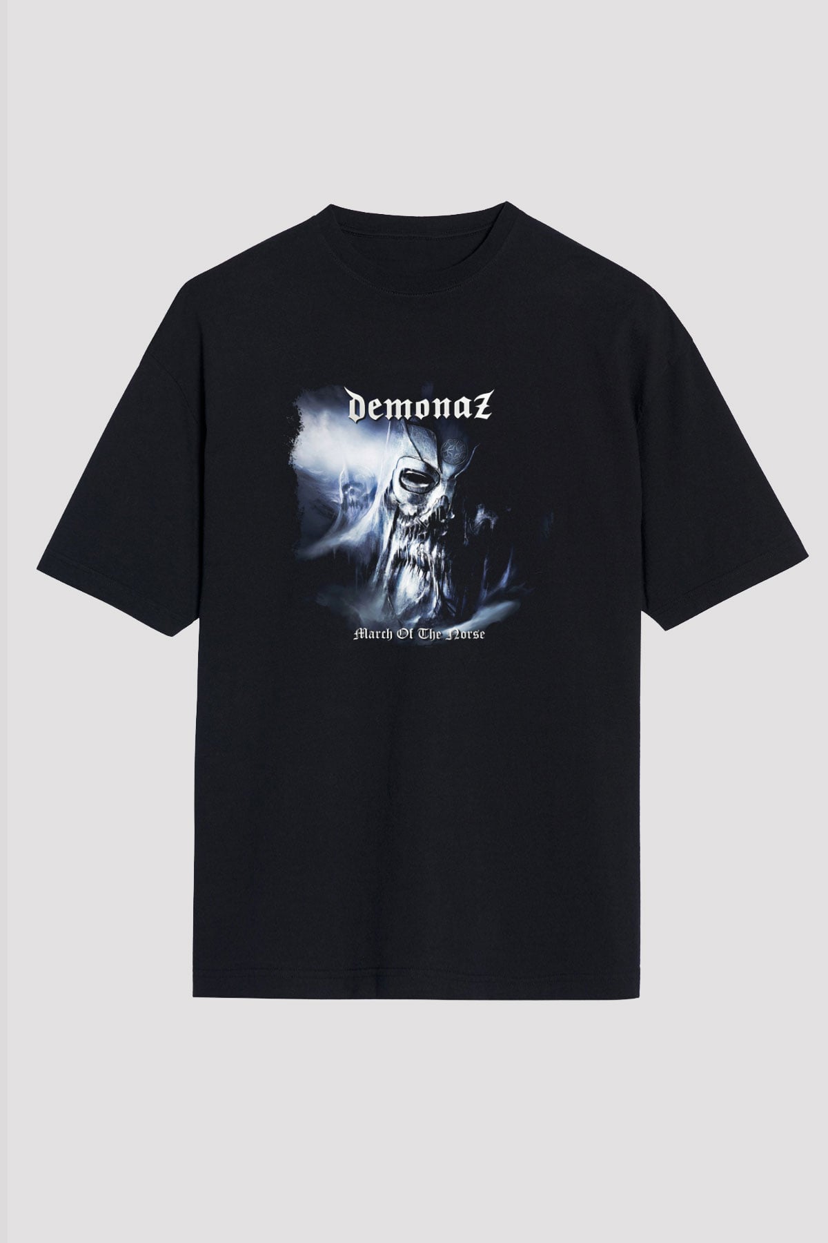 Demonaz Baskılı Unisex Siyah Oversize Tişört