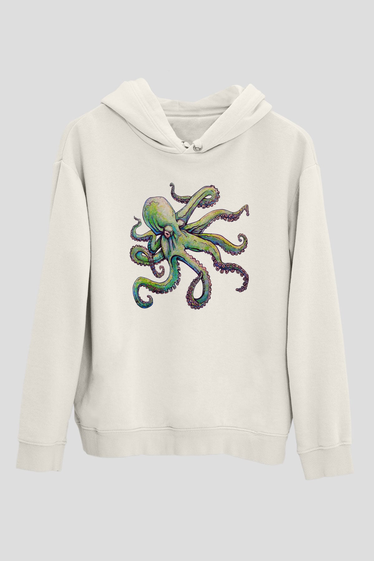Deniz canlıları Beyaz Unisex Kapşonlu Sweatshirt