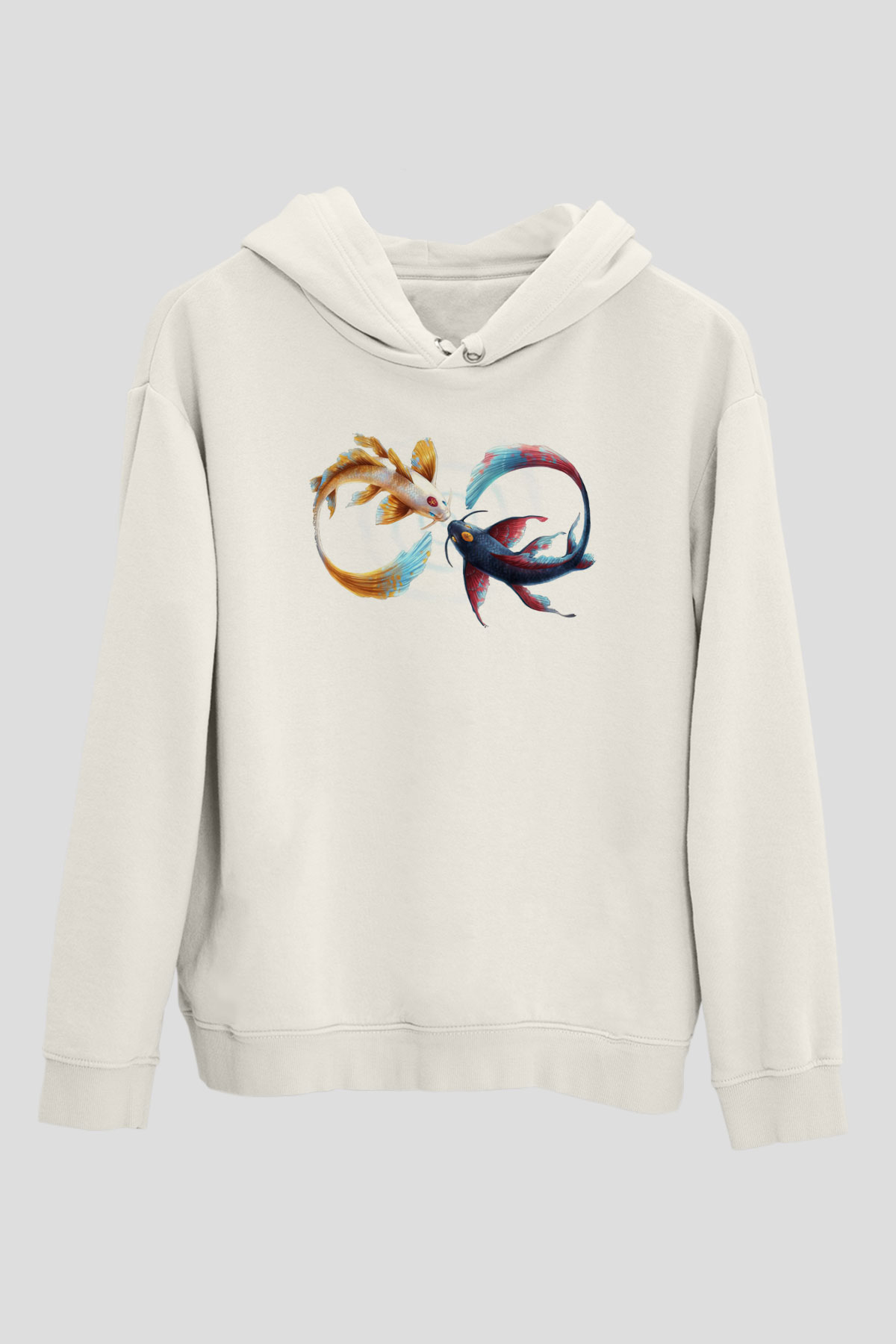 Deniz canlıları Beyaz Unisex Kapüşonlu Sweatshirt
