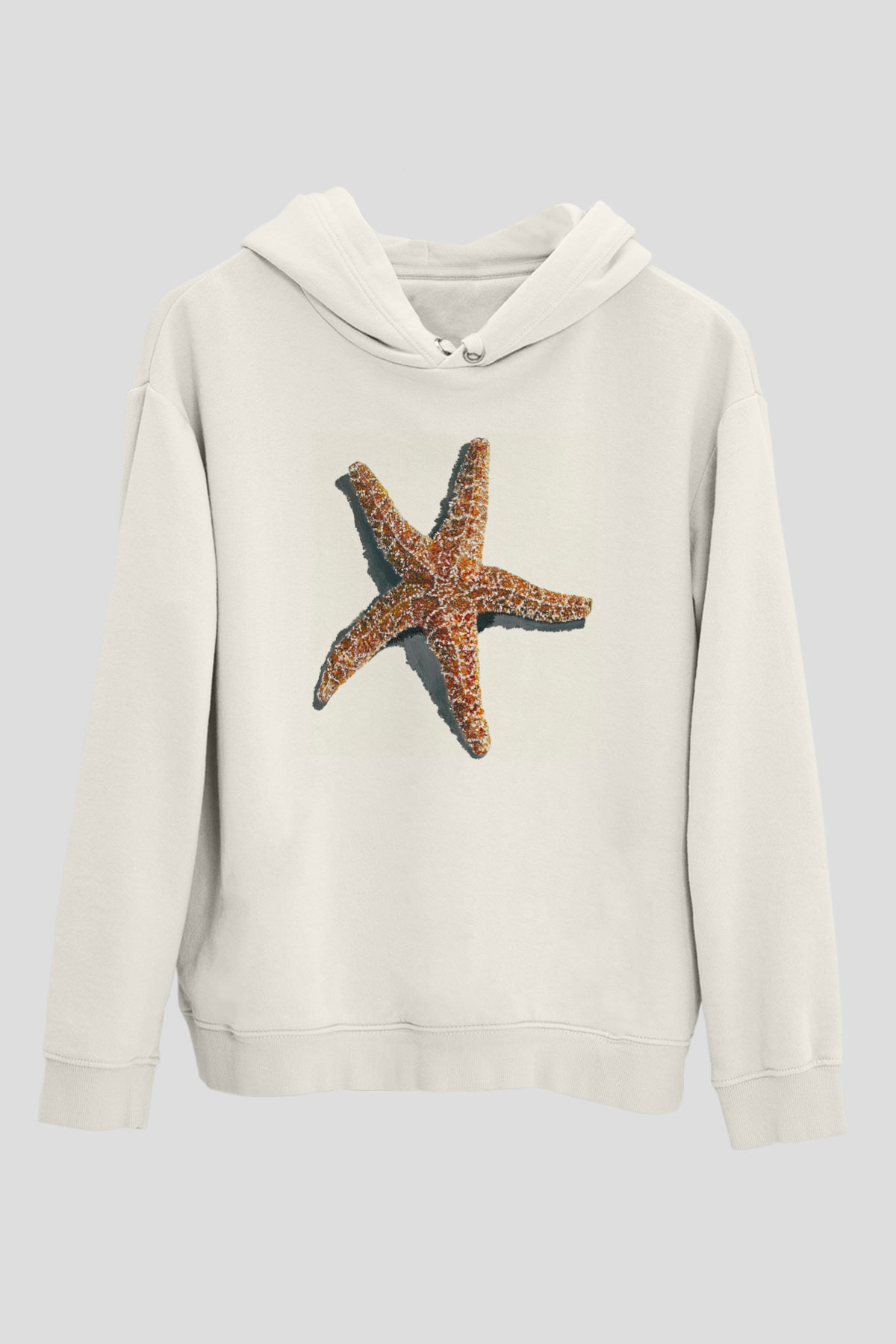Deniz canlıları Beyaz Unisex Kapüşonlu Sweatshirt